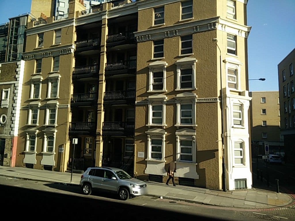Street view near Marlin Apartments, Whitechapel — © ccossio (CC BY-SA · Mapillary)
