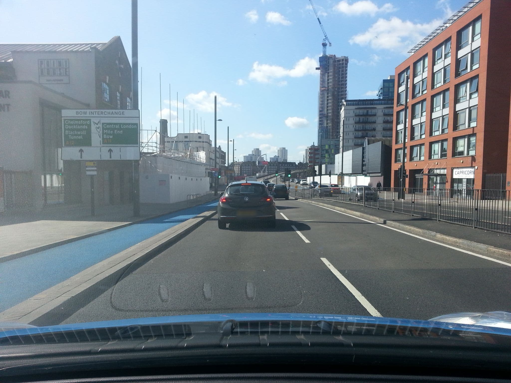 Street view near Stratford Luxury Apartments, Stratford — © zymurgic (CC BY-SA · Mapillary)