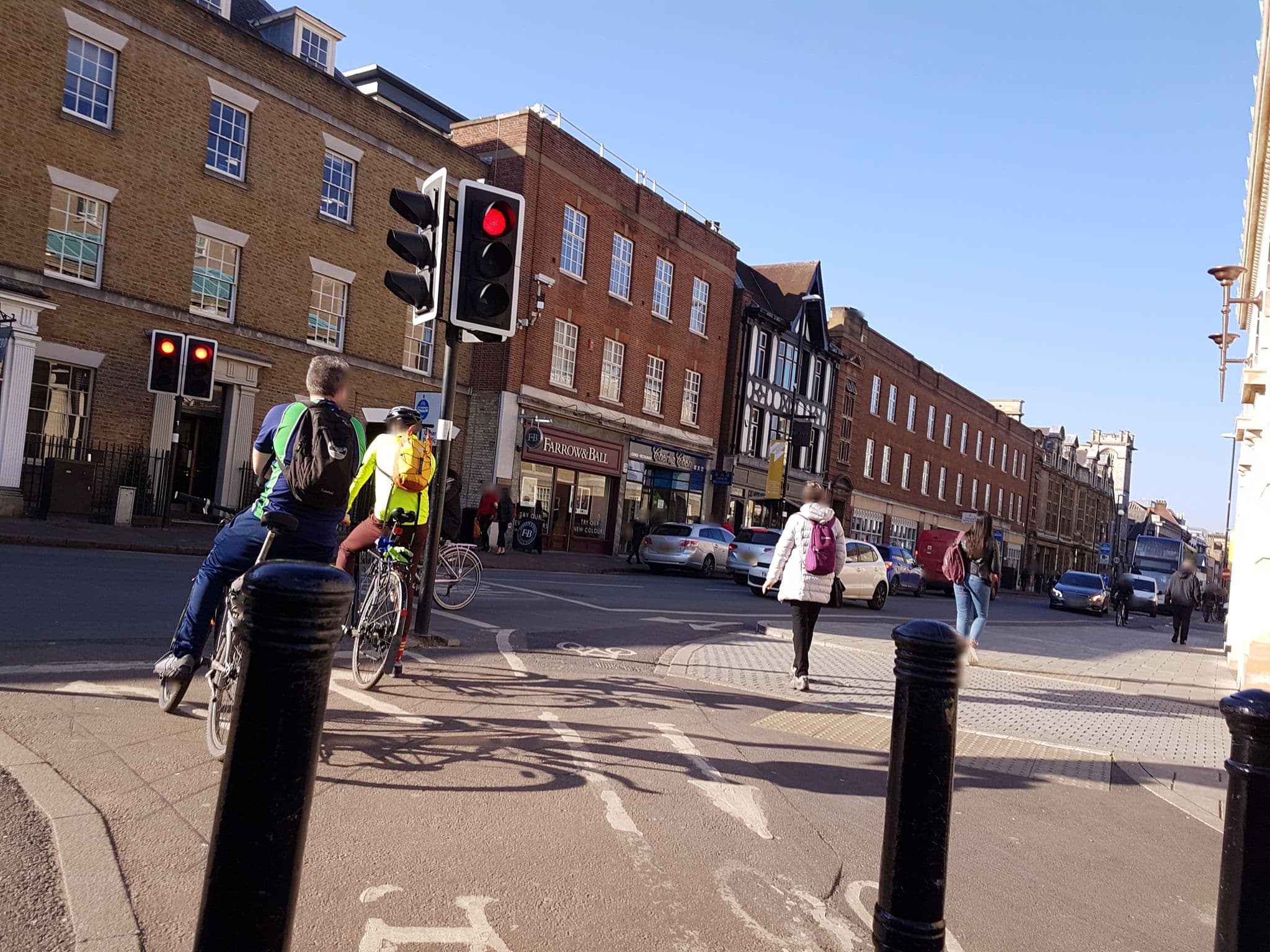 Street view near University Arms Hotel, Cambridge — © cyclestreets (CC BY-SA · Mapillary)