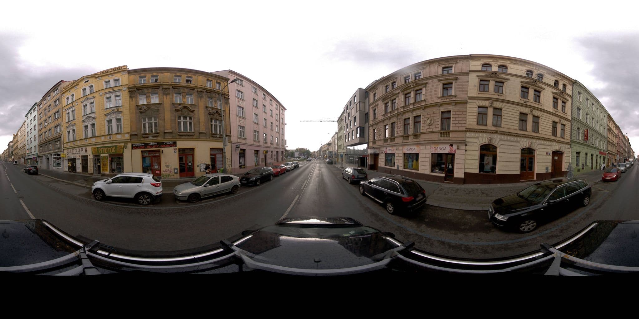 Street view near Hostel Marabou, Žižkov — © jeffreymartin (CC BY-SA · Mapillary)