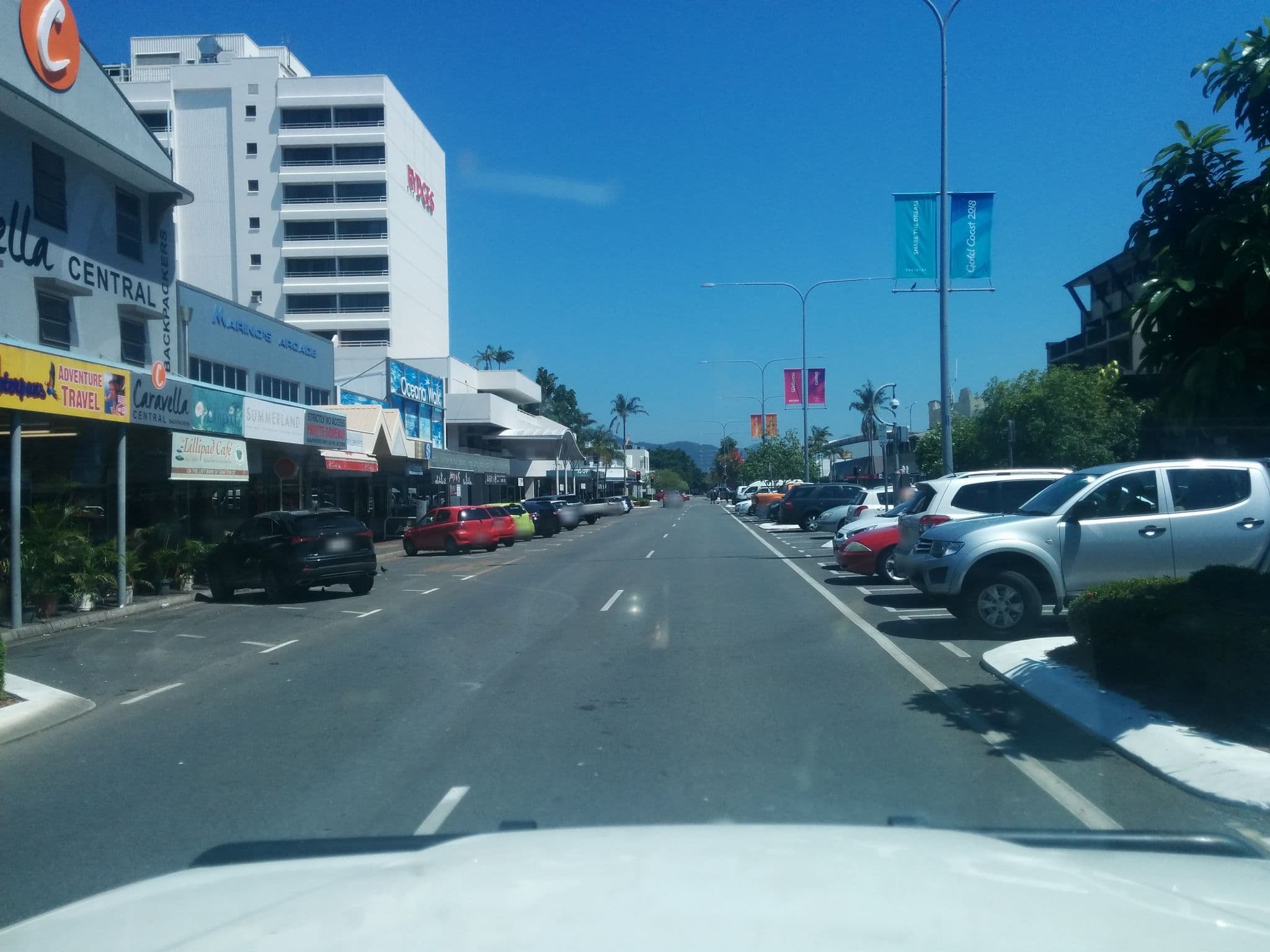 Street view near Caravella Central Backpackers, Cairns City — © orbac (CC BY-SA · Mapillary)