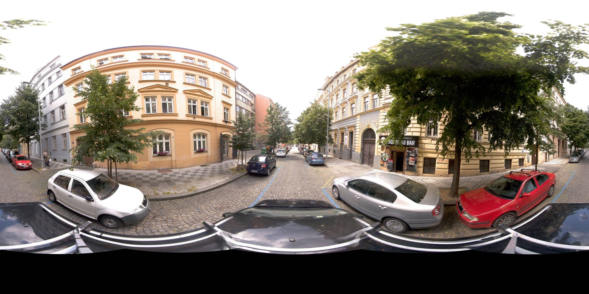 Street view near Aparthotel Susa, Královské Vinohrady — © jeffreymartin (CC BY-SA · Mapillary)