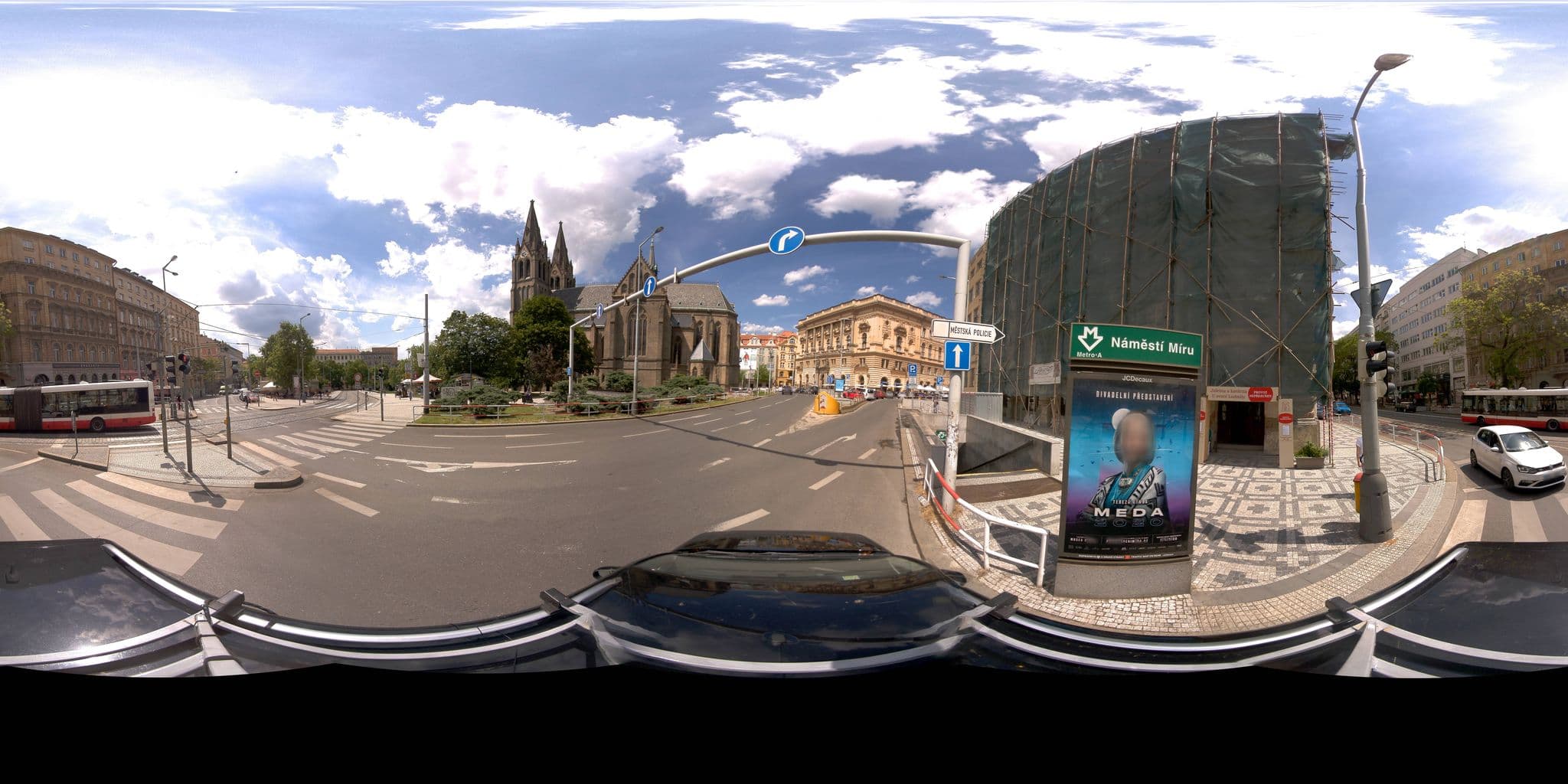 Street view near U Svaté Ludmily, Královské Vinohrady — © jeffreymartin (CC BY-SA · Mapillary)