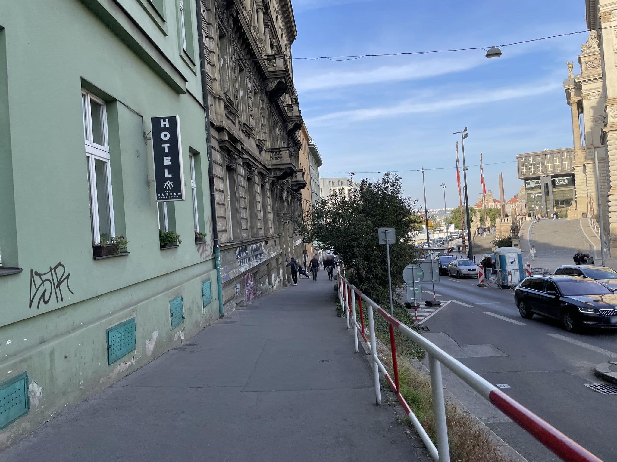 Street view near Hotel Museum, Nové Město