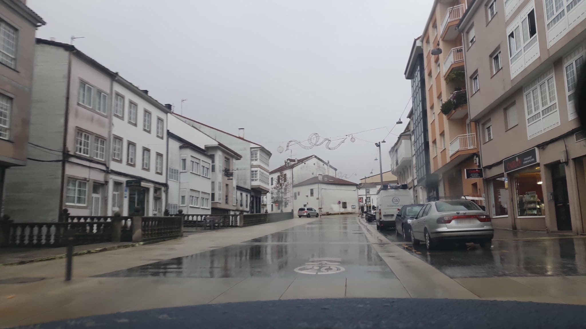 Street view near Albergue PortaReal, Santiago de Compostela — © pablolampon (CC BY-SA · Mapillary)