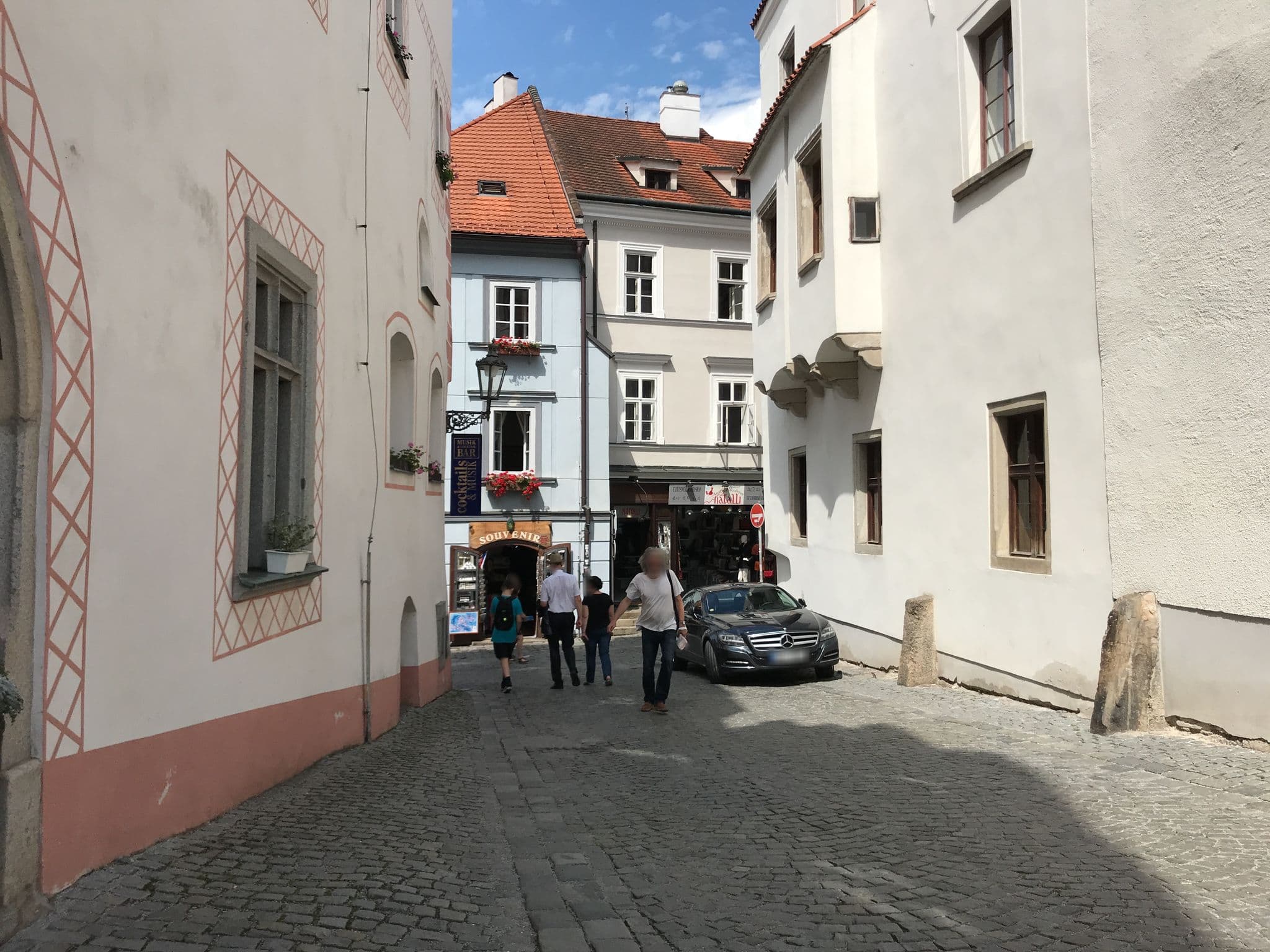 Street view near Hotel Zlatý Anděl, Český Krumlov