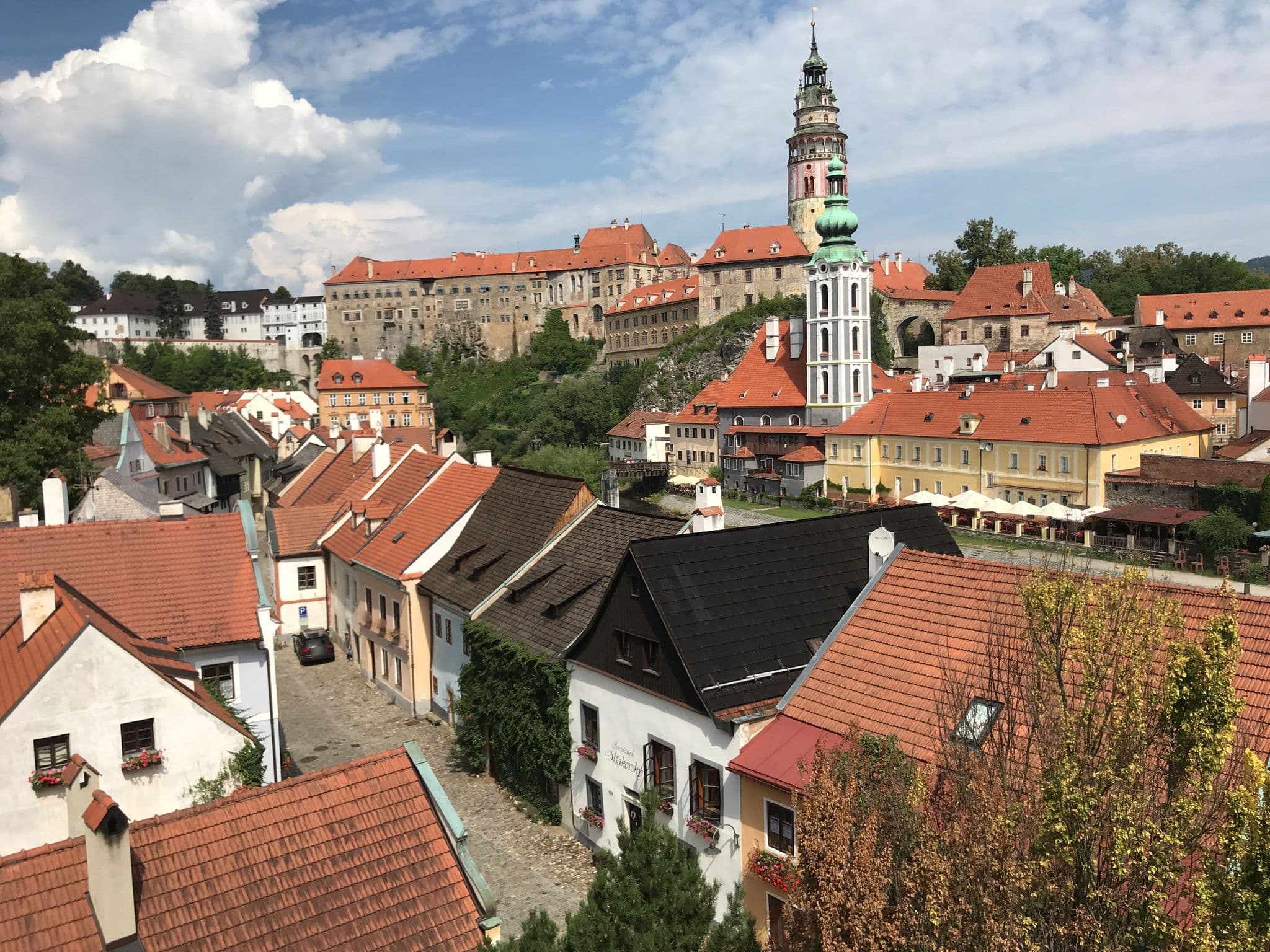 Street view near Penzionek Olšakovský, Český Krumlov