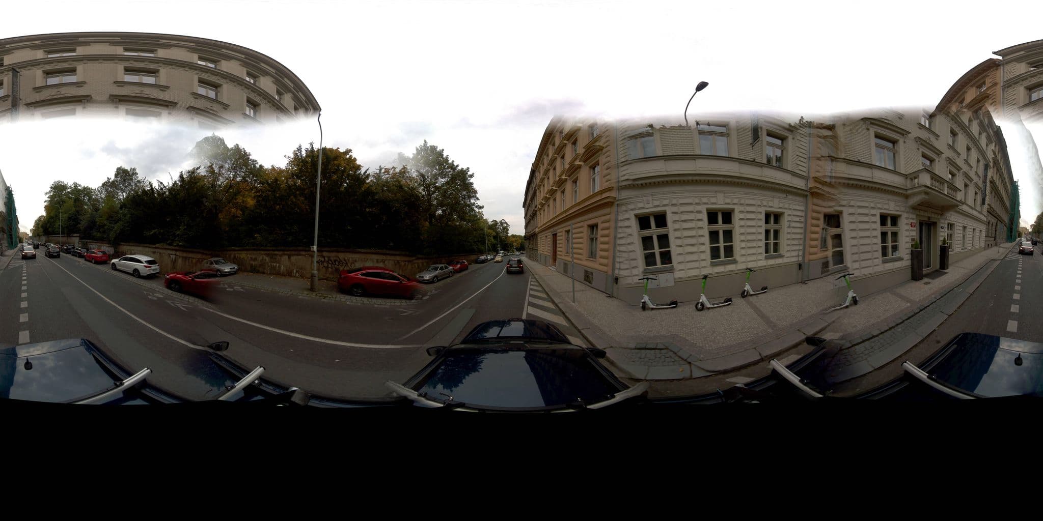 Street view near Red and Blue Design Hotel, Smíchov — © jeffreymartin (CC BY-SA · Mapillary)