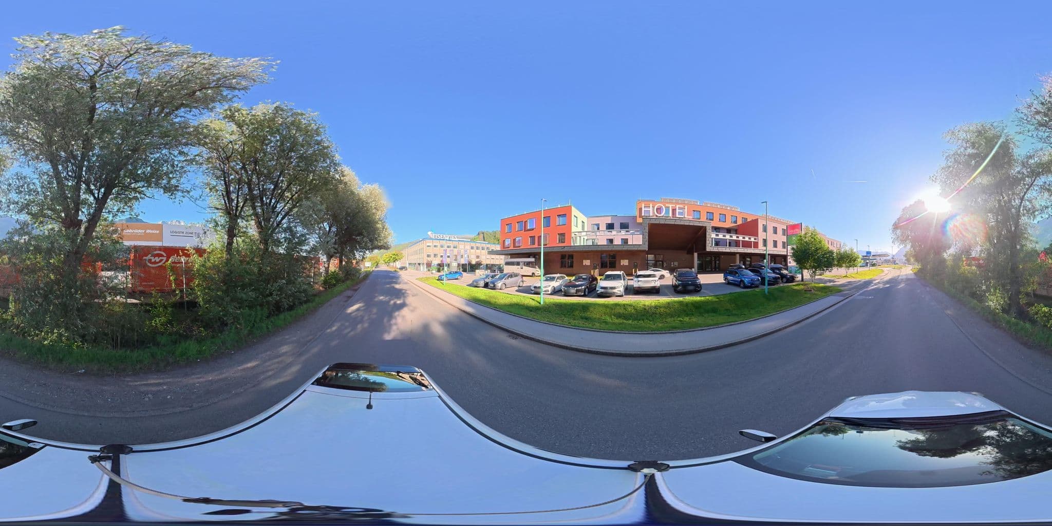 Street view near Hwest Hotel Hall, Ampass — © osmplus_org (CC BY-SA · Mapillary)