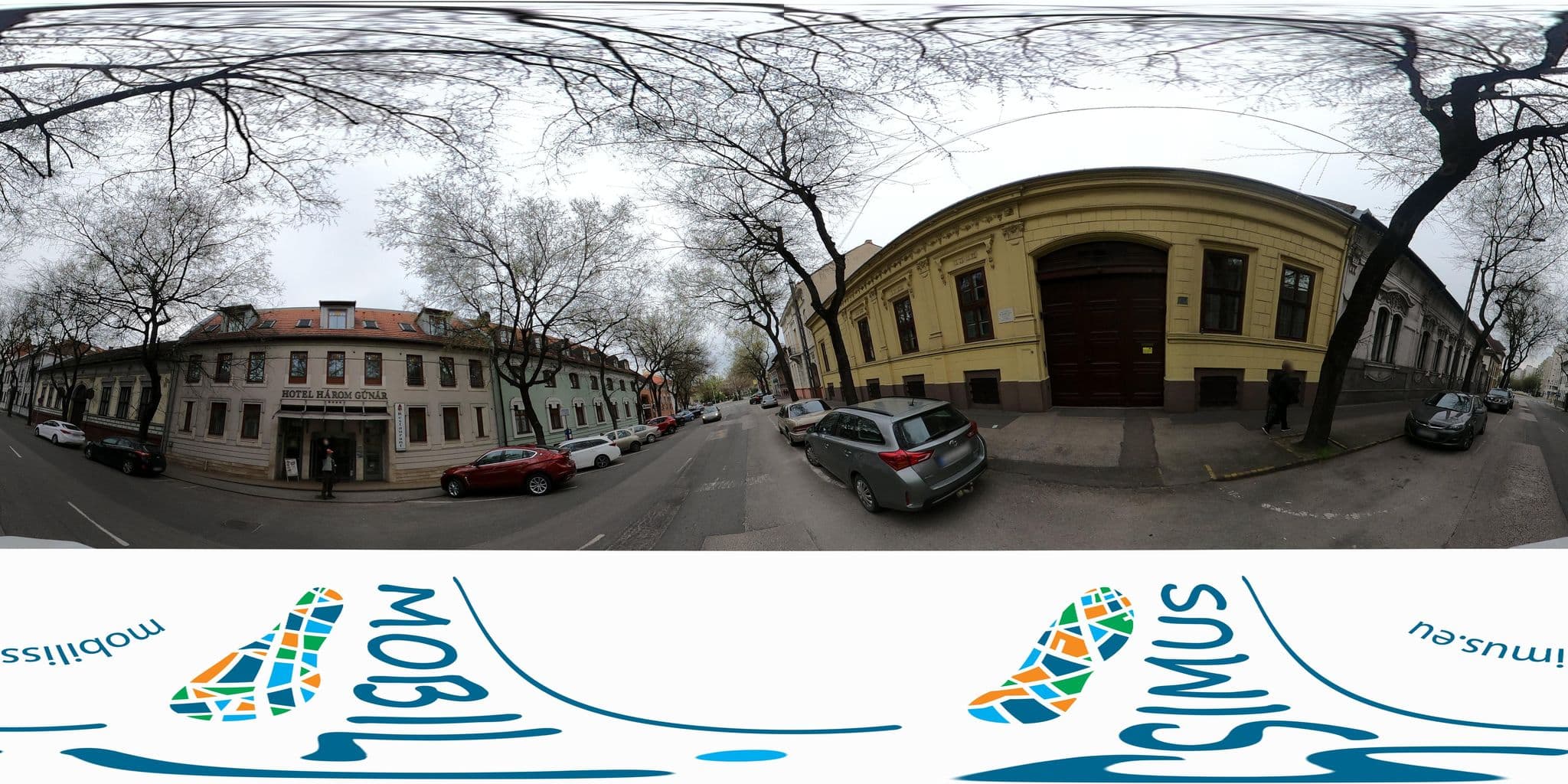 Street view near Hotel Három Gúnár és Rendezvényház, Kecskemét — © Antissimo (CC BY-SA · Mapillary)