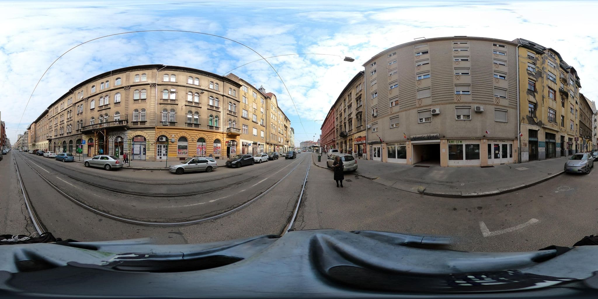 Street view near Atlantic Hotel, Magdolnanegyed — © grozsa11 (CC BY-SA · Mapillary)