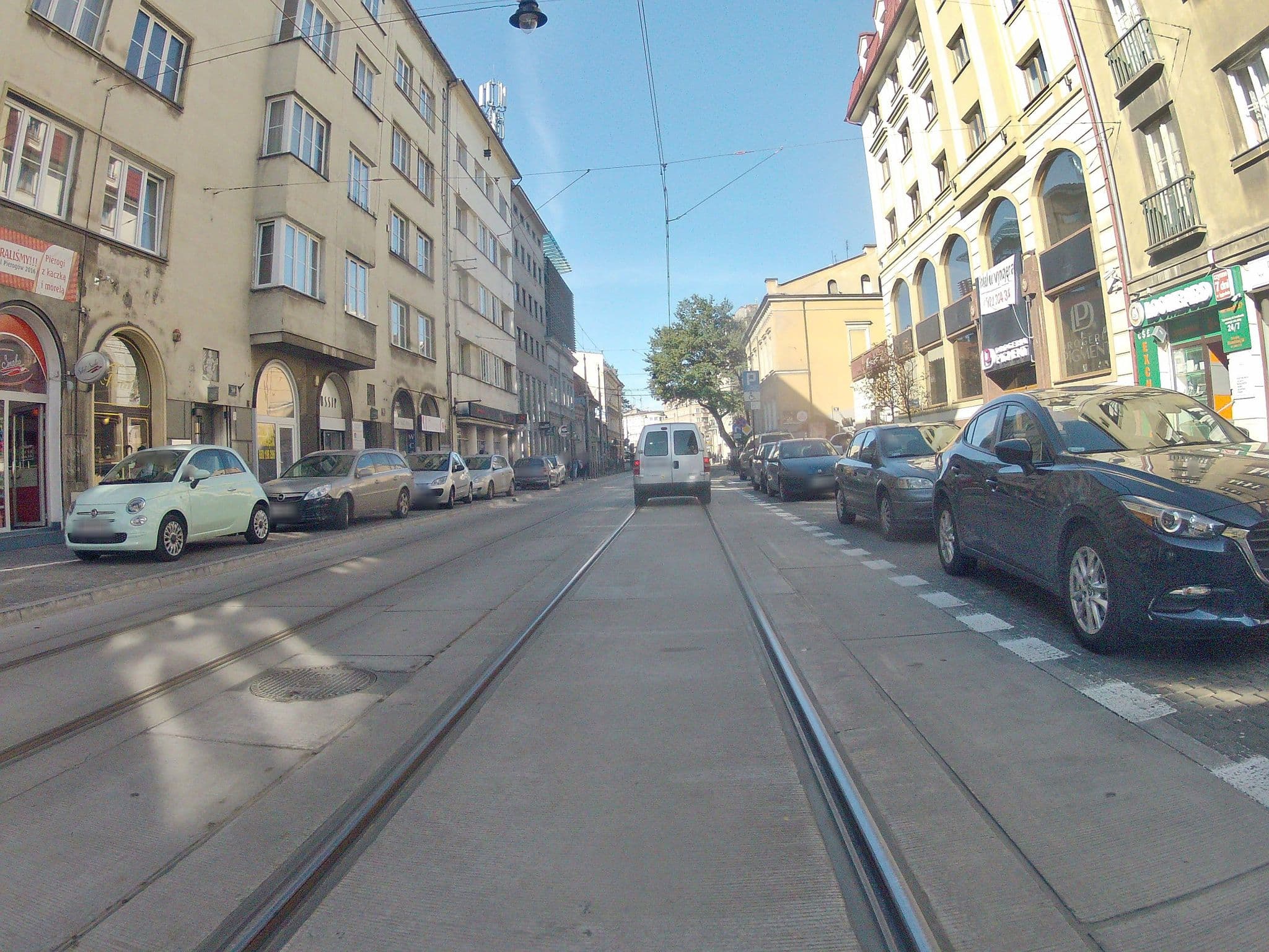 Street view near Morelowy. Studio, Kraków — © ekeshkekesh (CC BY-SA · Mapillary)