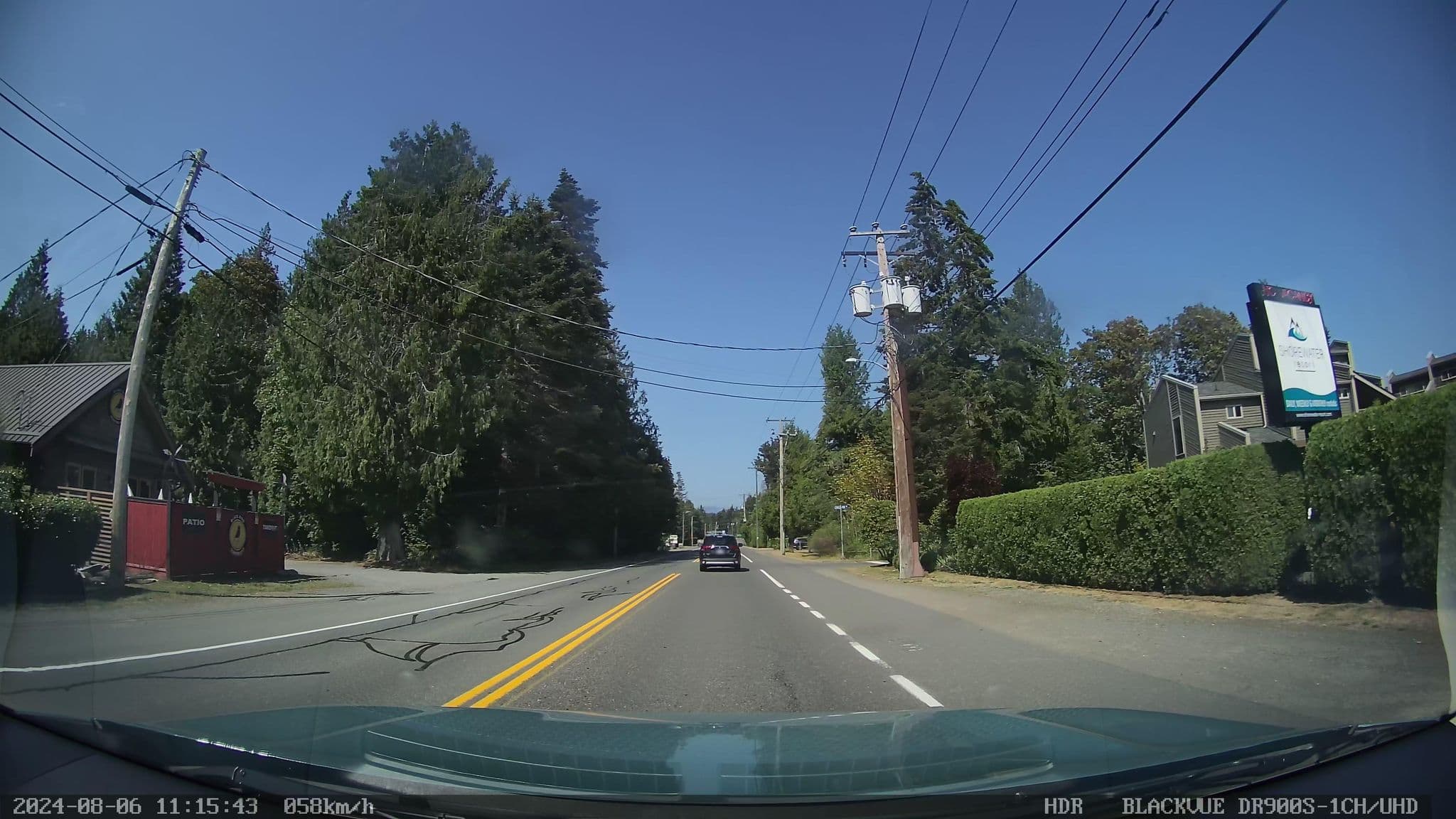 Street view near Shorewater Resort, Qualicum Beach — © davidmetcalfe (CC BY-SA · Mapillary)