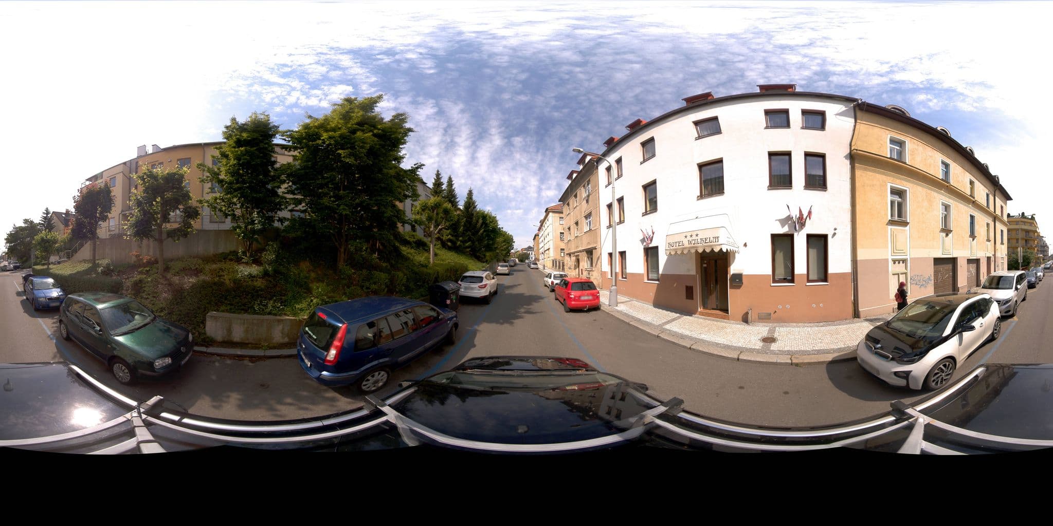 Street view near Hotel Wilhelm, Veleslavín — © jeffreymartin (CC BY-SA · Mapillary)