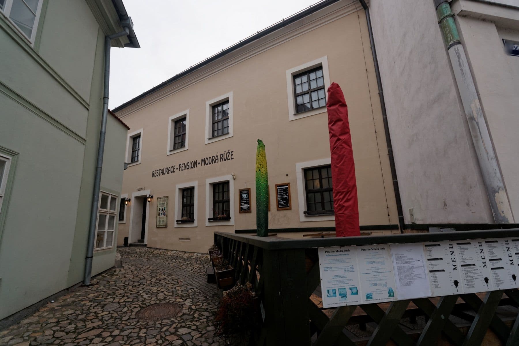 Street view near Penzion Modrá Růže, Tábor — © txllxt (CC BY-SA · Mapillary)