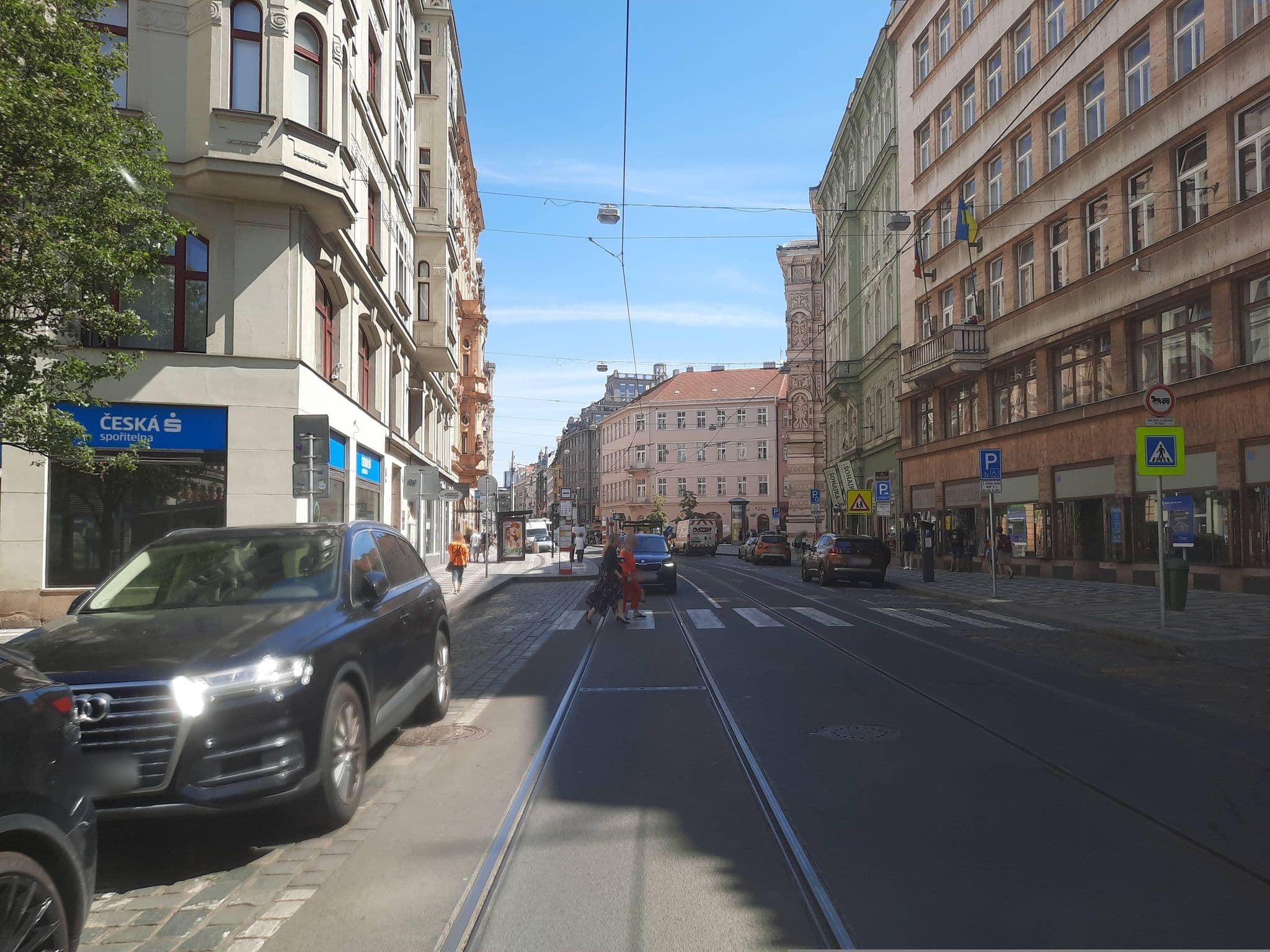 Street view near Golden Sickle Hostel, Nové Město — © ondrejlopatka (CC BY-SA · Mapillary)