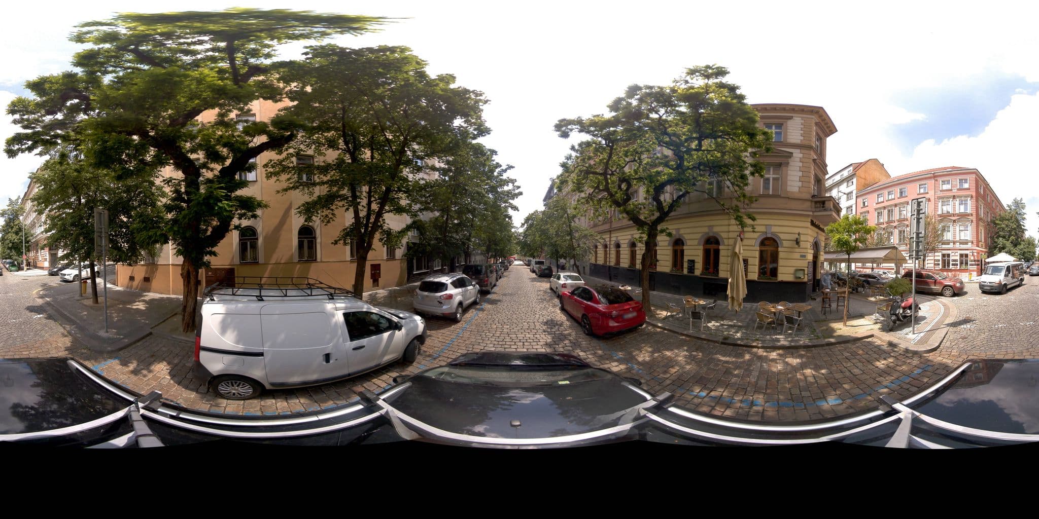 Street view near Apartmany Machek, Královské Vinohrady — © jeffreymartin (CC BY-SA · Mapillary)