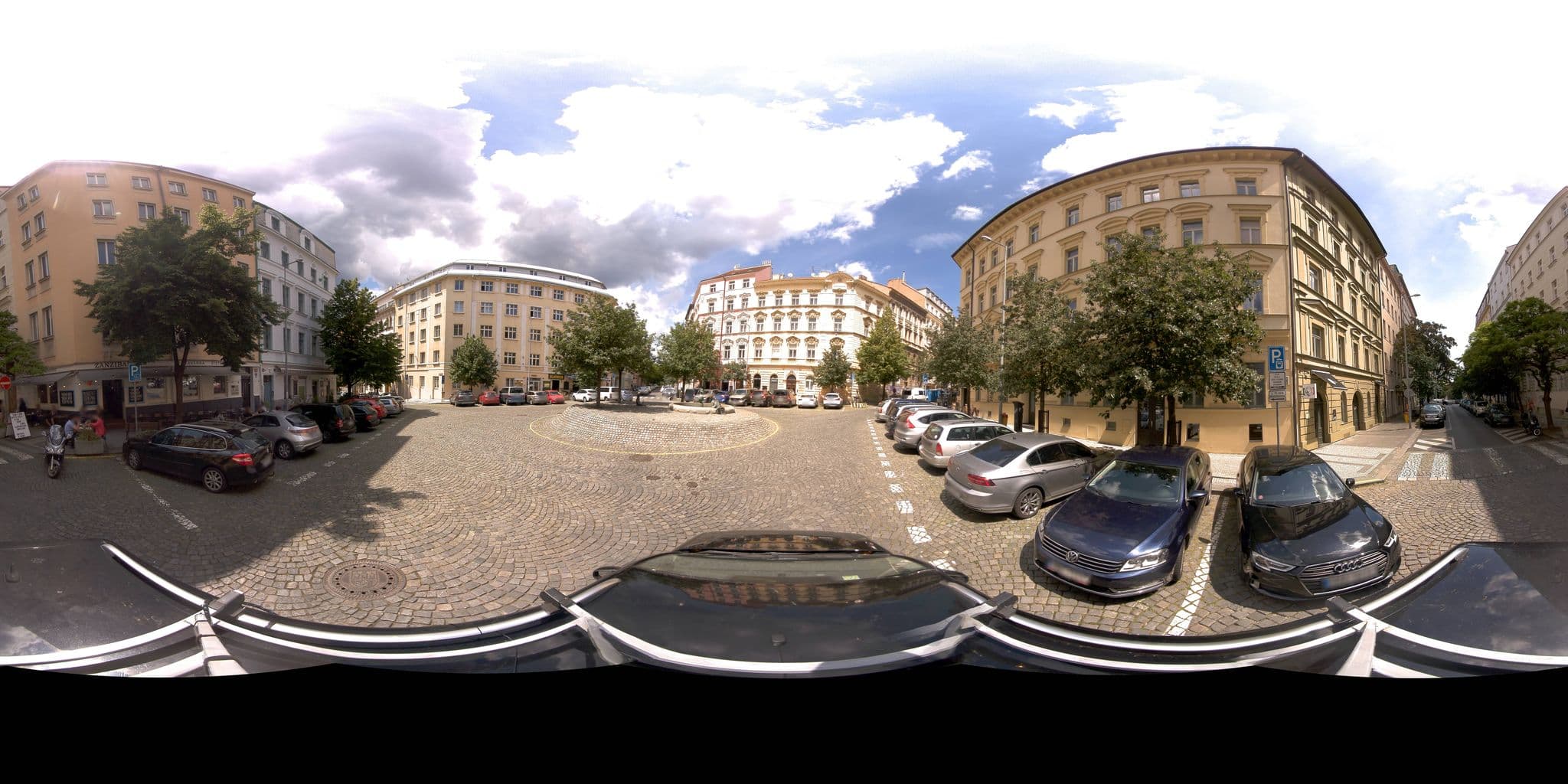 Street view near Aparthotel Gregory, Královské Vinohrady — © jeffreymartin (CC BY-SA · Mapillary)