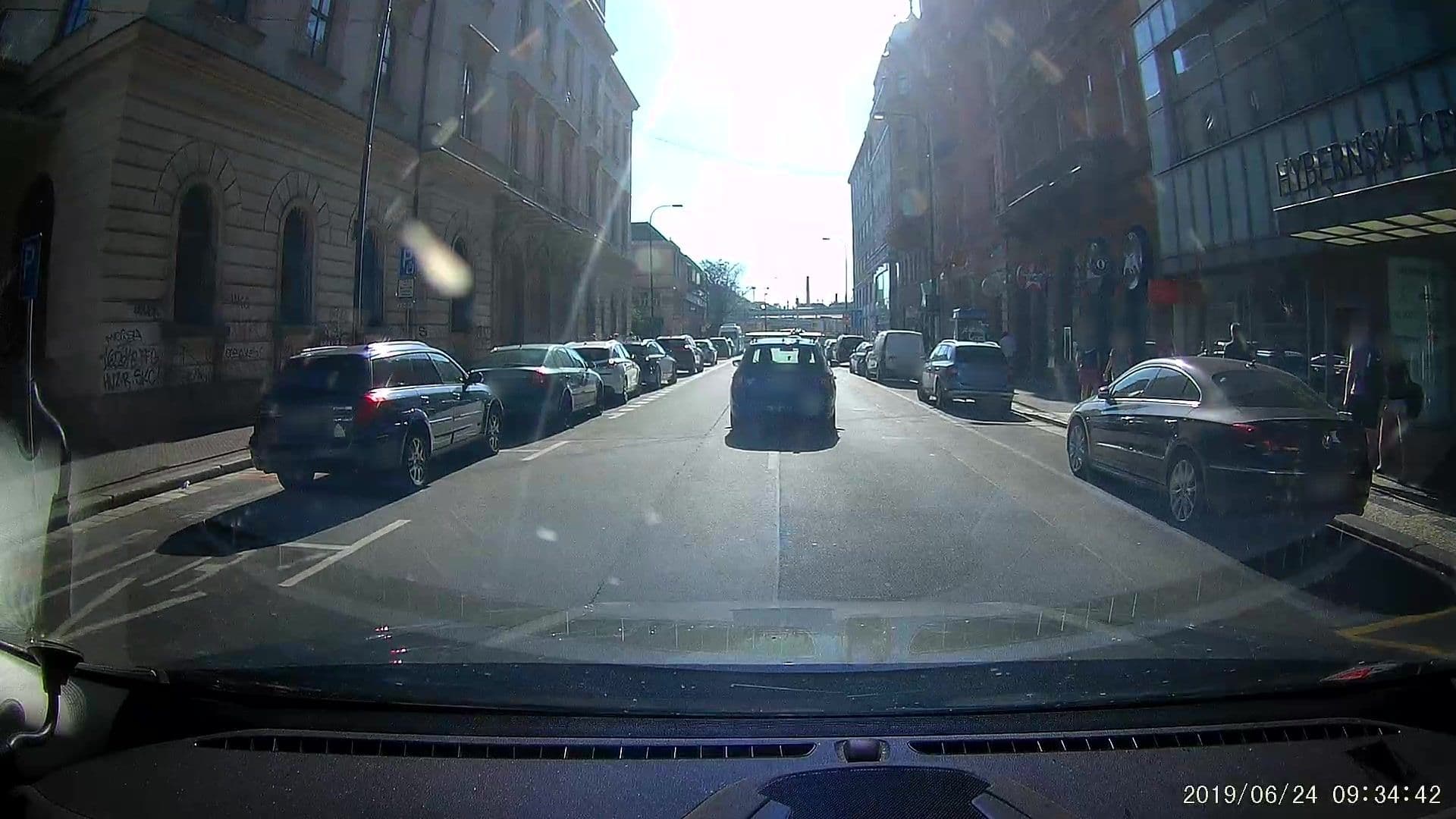 Street view near Hybernska Apartments, Prague — © healixx (CC BY-SA · Mapillary)