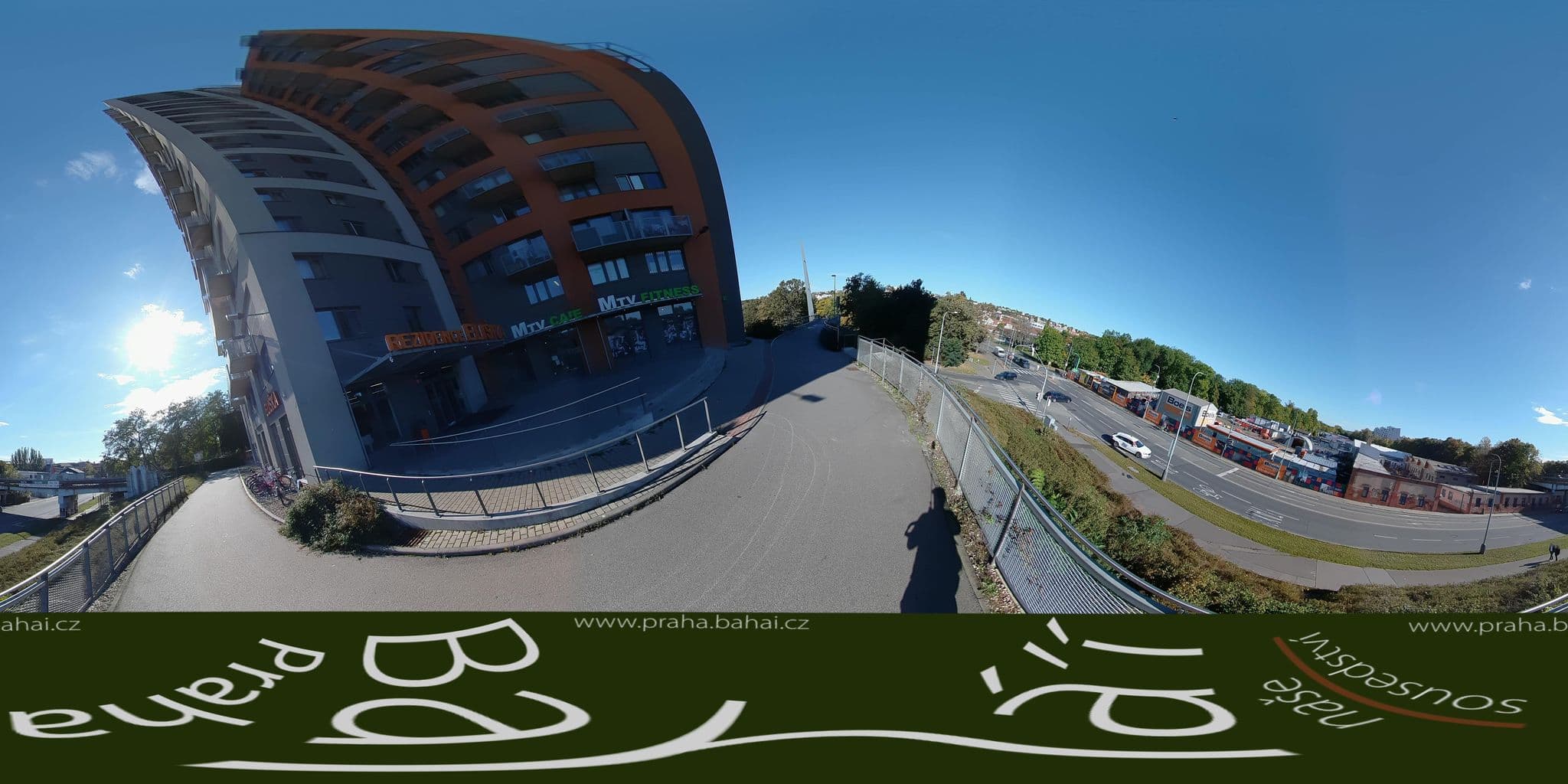 Street view near Eliška Tower Apartments Prague, Vysočany — © Bahai_Praha (CC BY-SA · Mapillary)