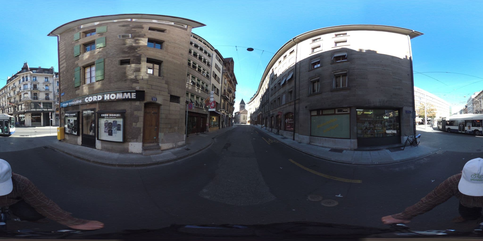 Street view near Saint Gervais Hotel, Geneva — © geovelo (CC BY-SA · Mapillary)