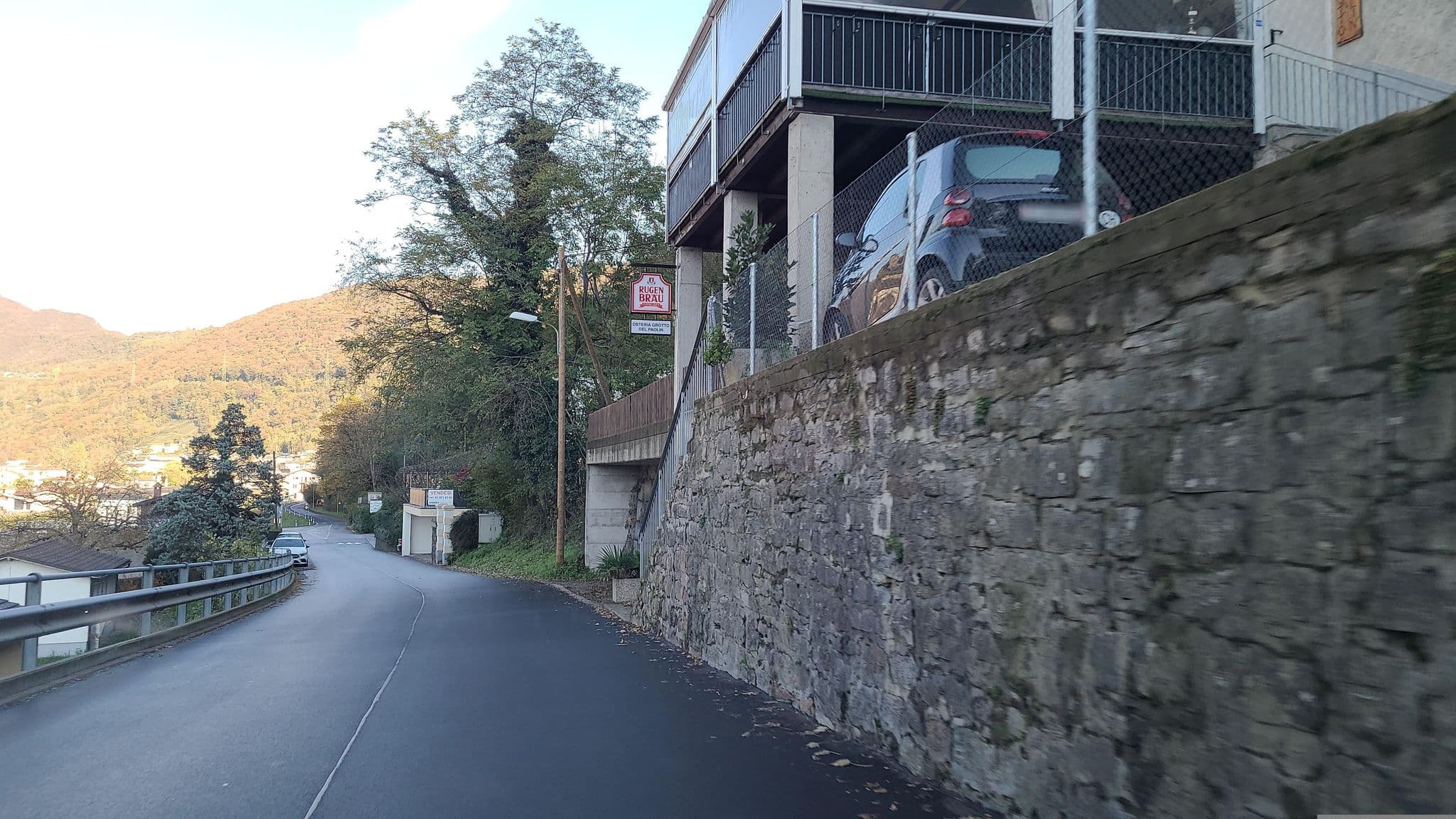 Street view near figino Youth Hostel, Melide — © chrisbeddow (CC BY-SA · Mapillary)