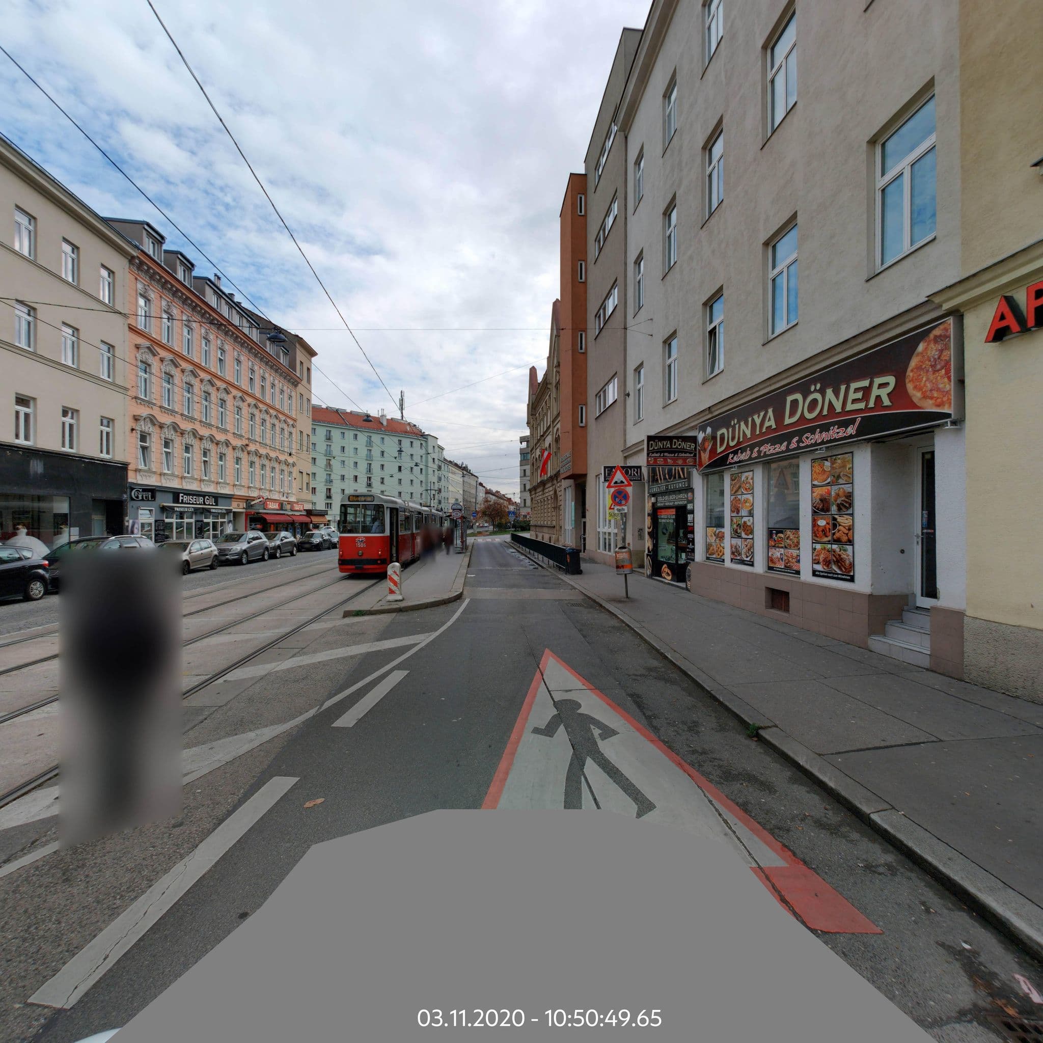 Street view near Christines Weinstüberl, Favoriten — © eliasgander (CC BY-SA · Mapillary)