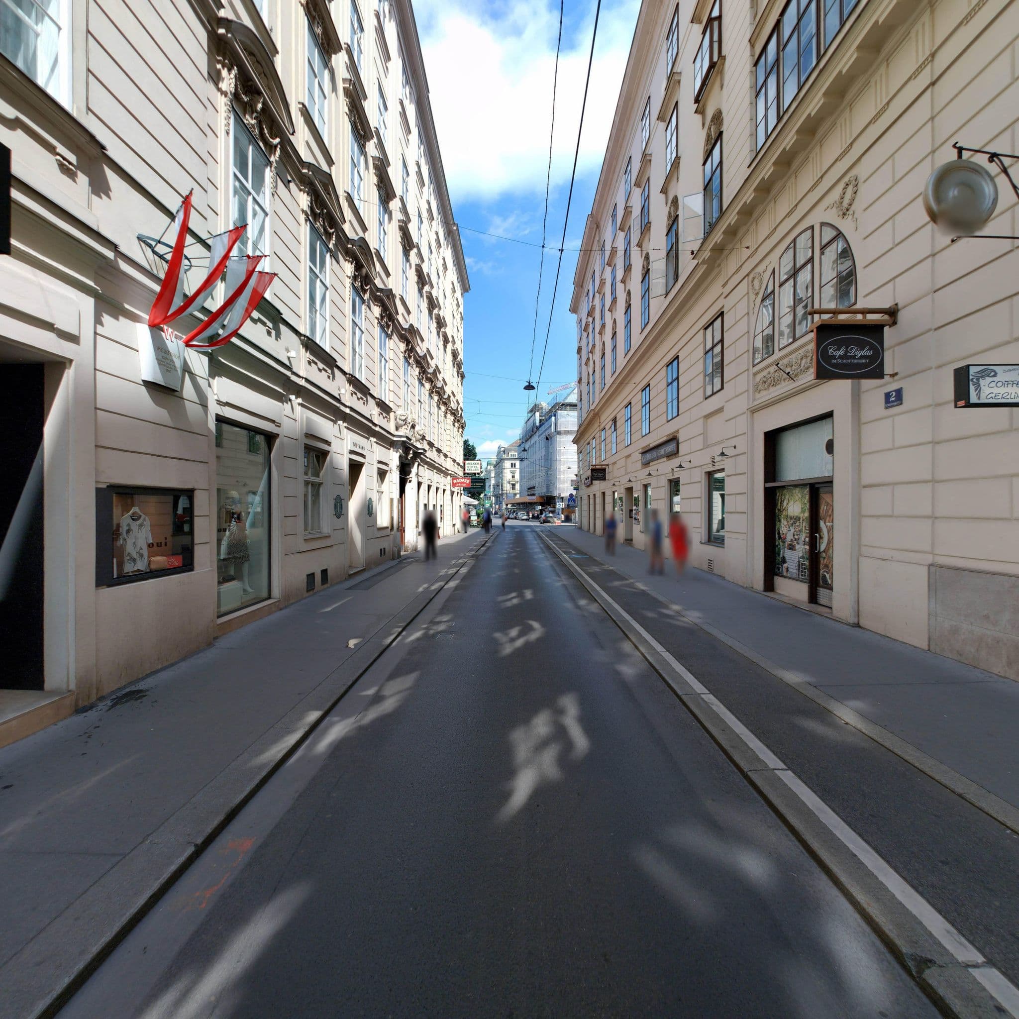 Street view near Gasser Apartments Vienna - Apartment Melker Hof, Innere Stadt — © eliasgander (CC BY-SA · Mapillary)