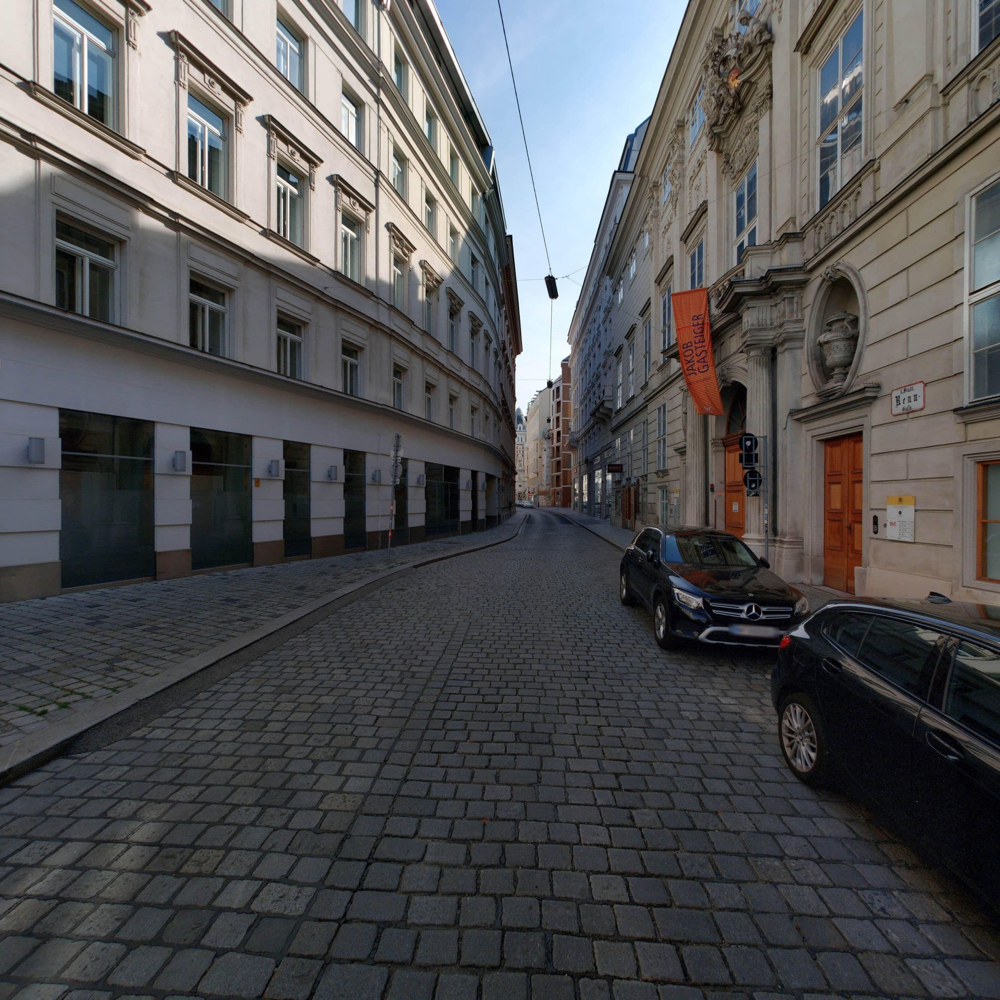 Street view near P & C Pension Consulting GmbH, Innere Stadt — © eliasgander (CC BY-SA · Mapillary)