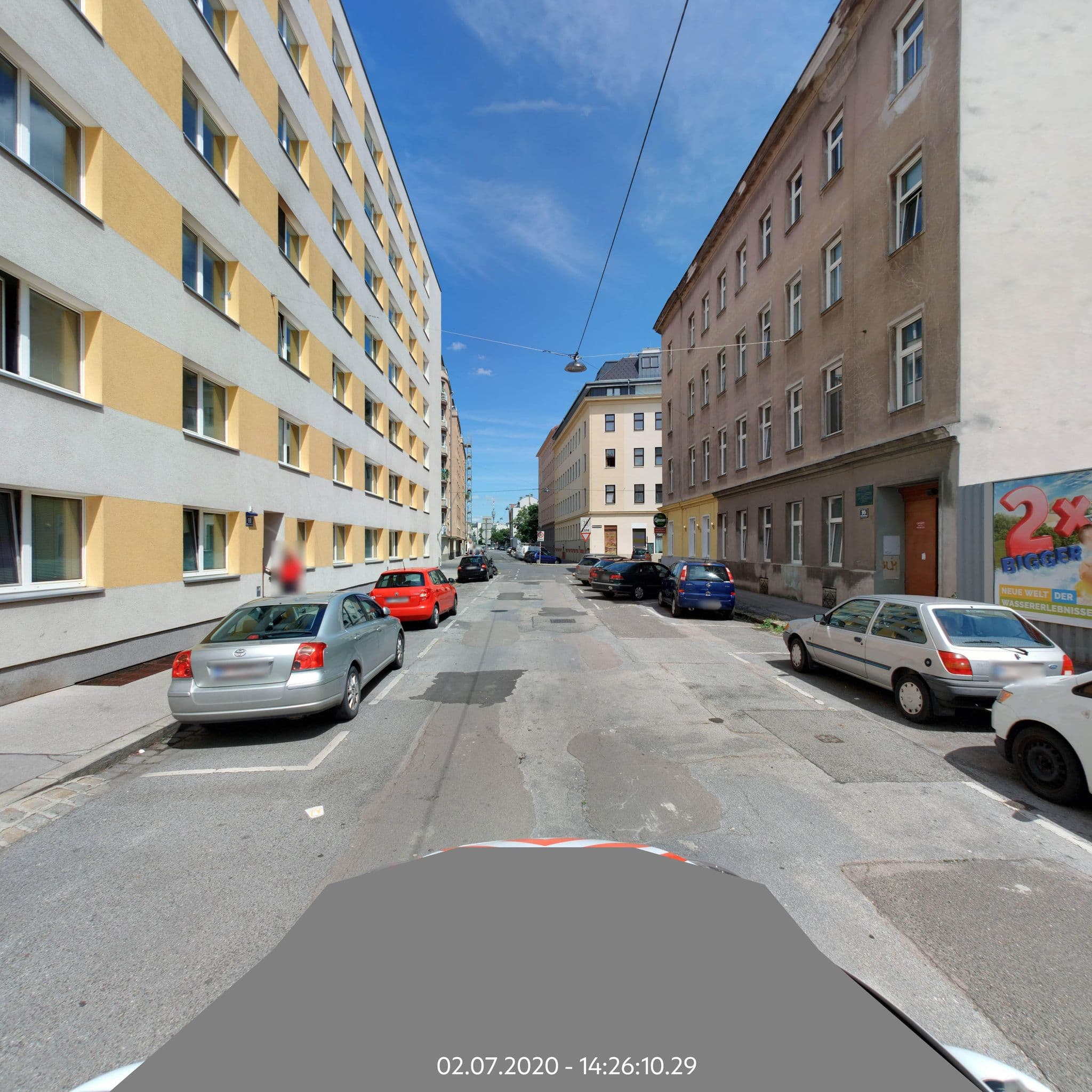 Street view near Anyna Apartmants, Brigittenau — © eliasgander (CC BY-SA · Mapillary)