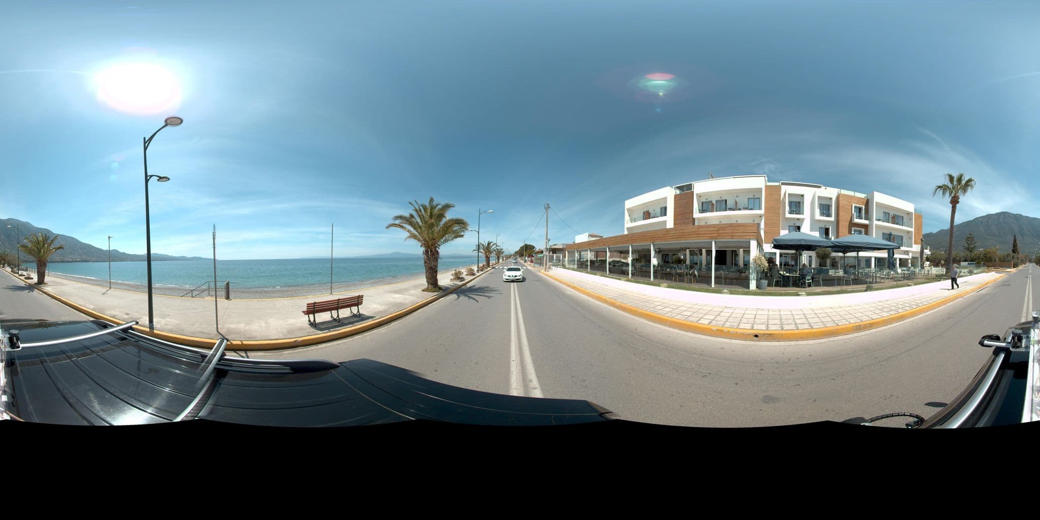 Street view near Elite City Resort, Paralía Vérgas — © MarianPanagiotopoulou (CC BY-SA · Mapillary)