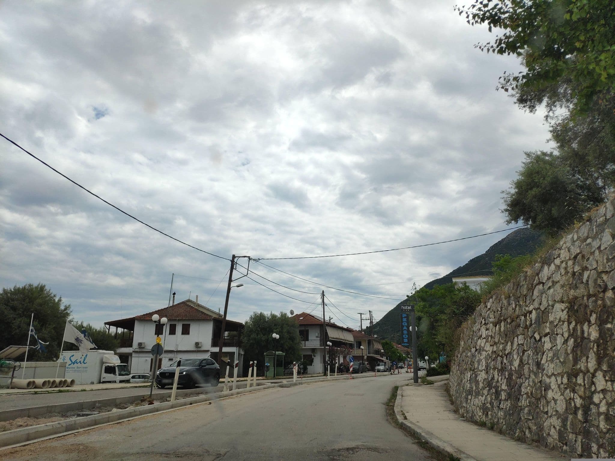 Street view near Villa Galanos, Nidhríon — © pppetros (CC BY-SA · Mapillary)