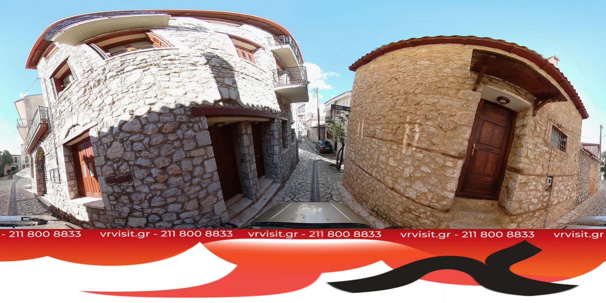 Street view near Santa Marina Hotel - Ξενοδοχειακεσ Επιχειρησεισ Απολλων, Aráchova — © VRvisit (CC BY-SA · Mapillary)