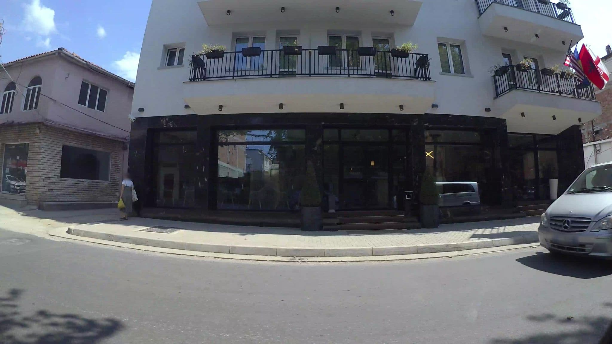Street view near Emerald Boutique Hotel, Tirana — © kaart5 (CC BY-SA · Mapillary)