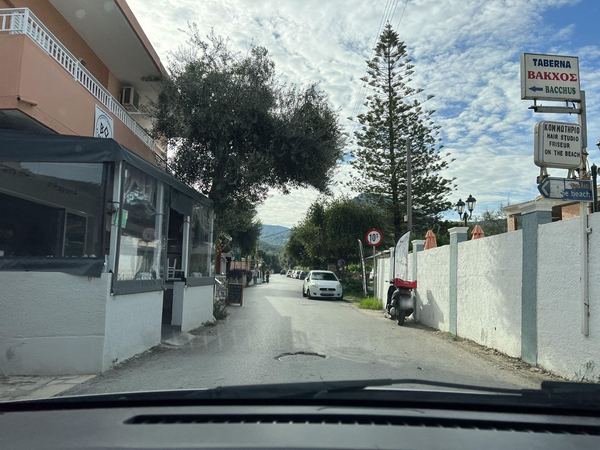 Street view near Aquarius Aparthotel, Ágios Matthaíos — © VMConsulting (CC BY-SA · Mapillary)