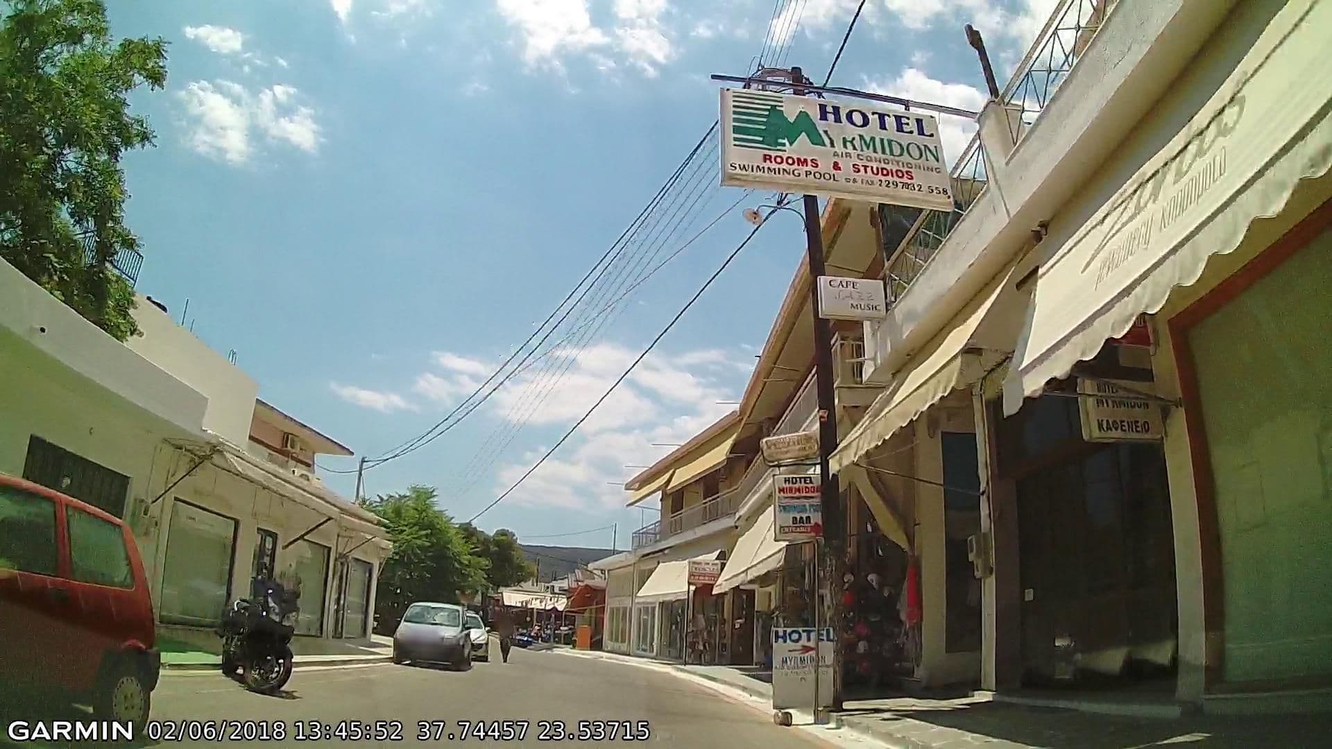 Street view near Myrmidon Hotel, Kypséli — © pppetros (CC BY-SA · Mapillary)