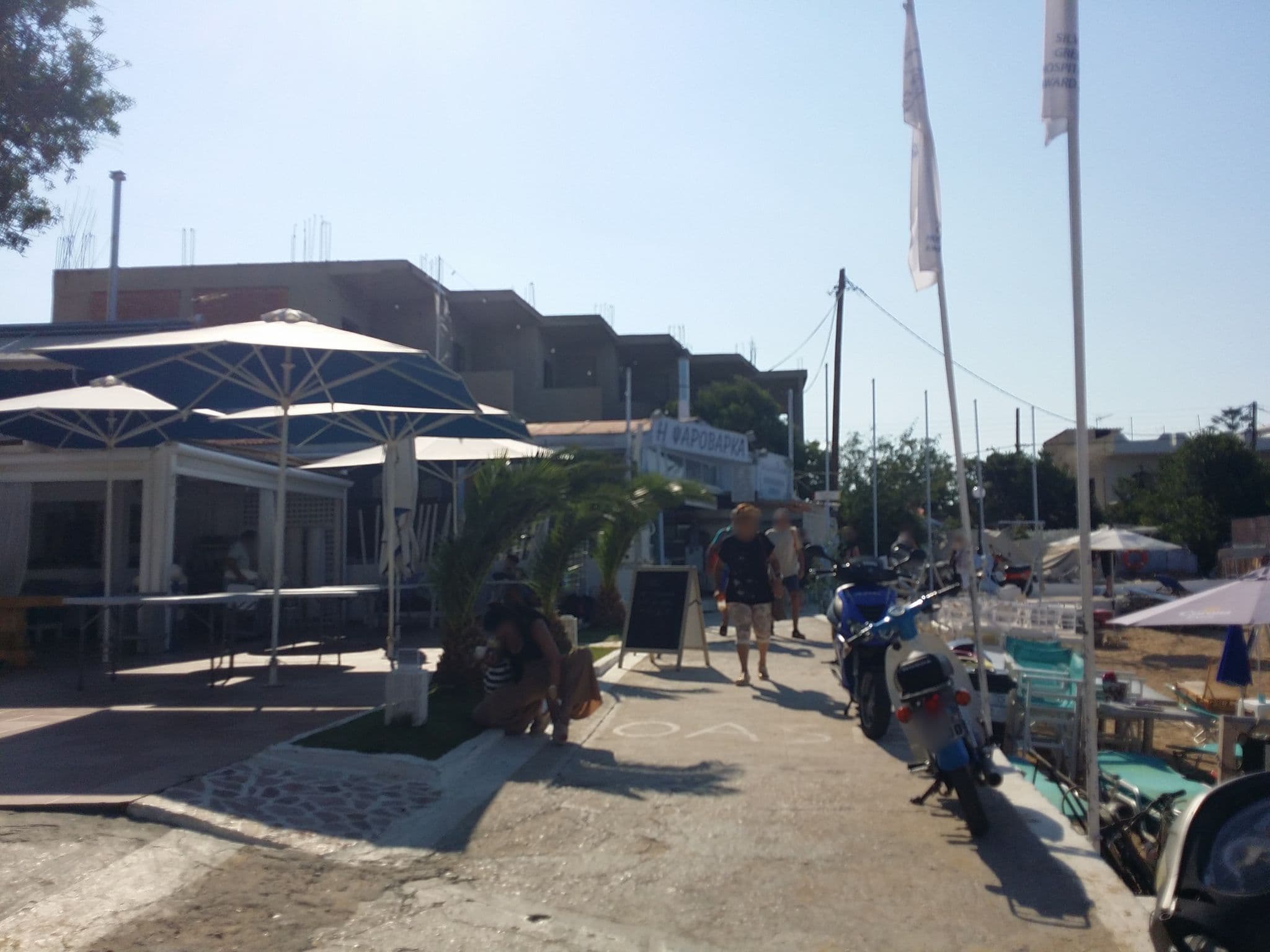Street view near Oasis Scala Beach, Agkístri — © pppetros (CC BY-SA · Mapillary)