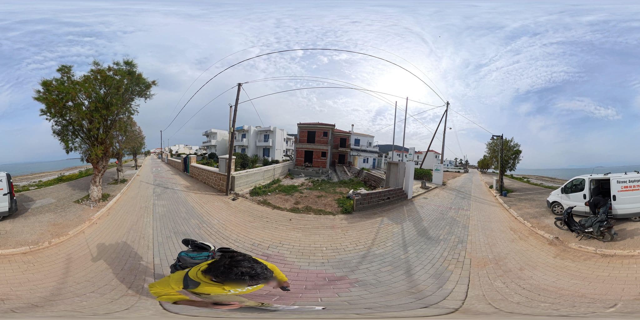 Street view near Antoniou Studios, Agkístri — © NickGar (CC BY-SA · Mapillary)