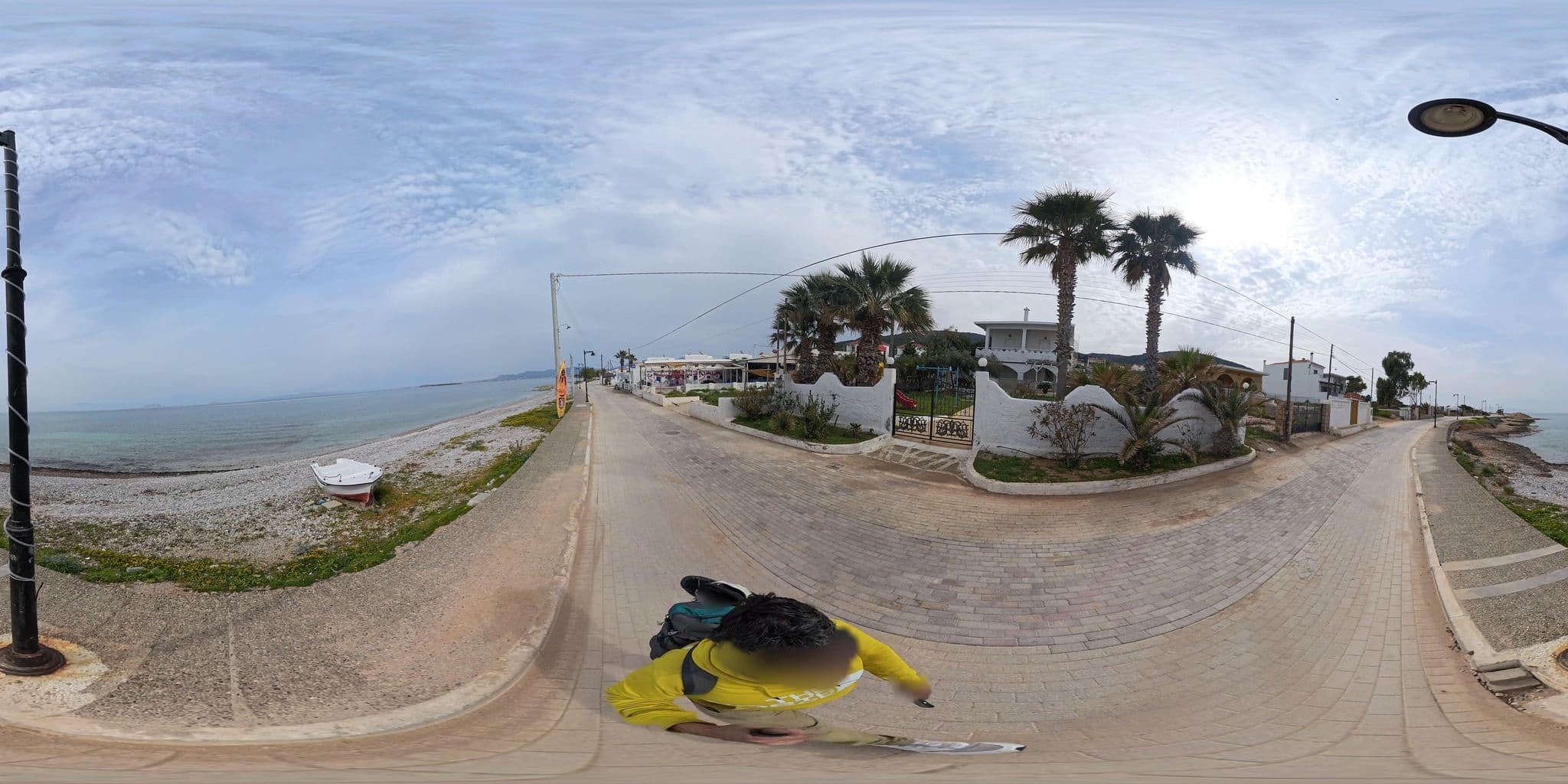 Street view near Small Village Inn, Agkístri — © NickGar (CC BY-SA · Mapillary)