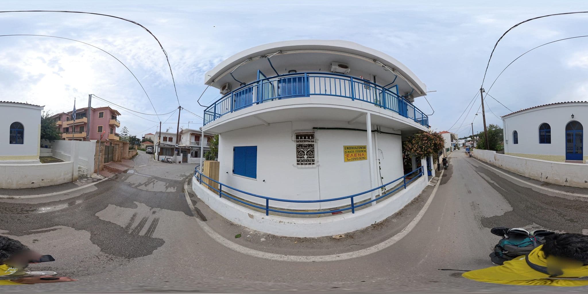 Street view near Argyris Rooms, Agkístri — © NickGar (CC BY-SA · Mapillary)