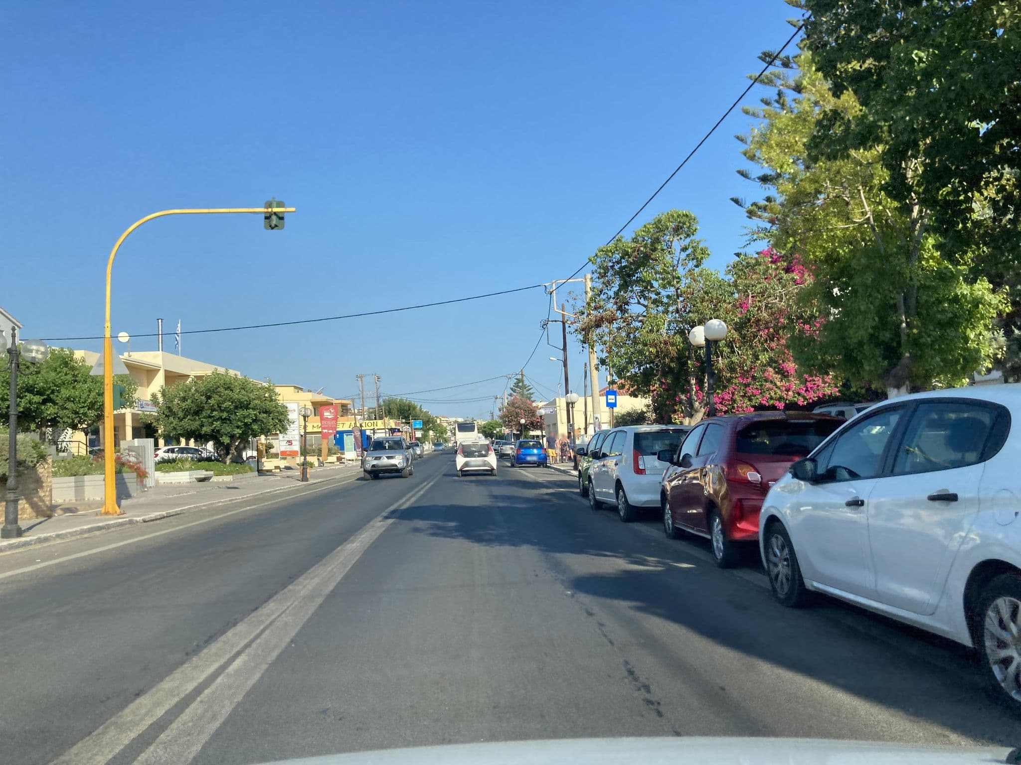 Street view near Irini Apartments, Galatás — © fod (CC BY-SA · Mapillary)
