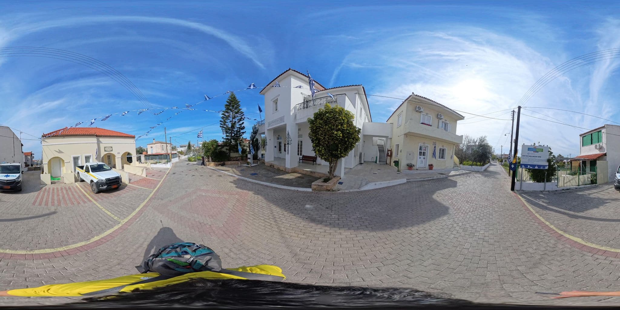 Street view near Milos Hotel, Agkístri — © NickGar (CC BY-SA · Mapillary)