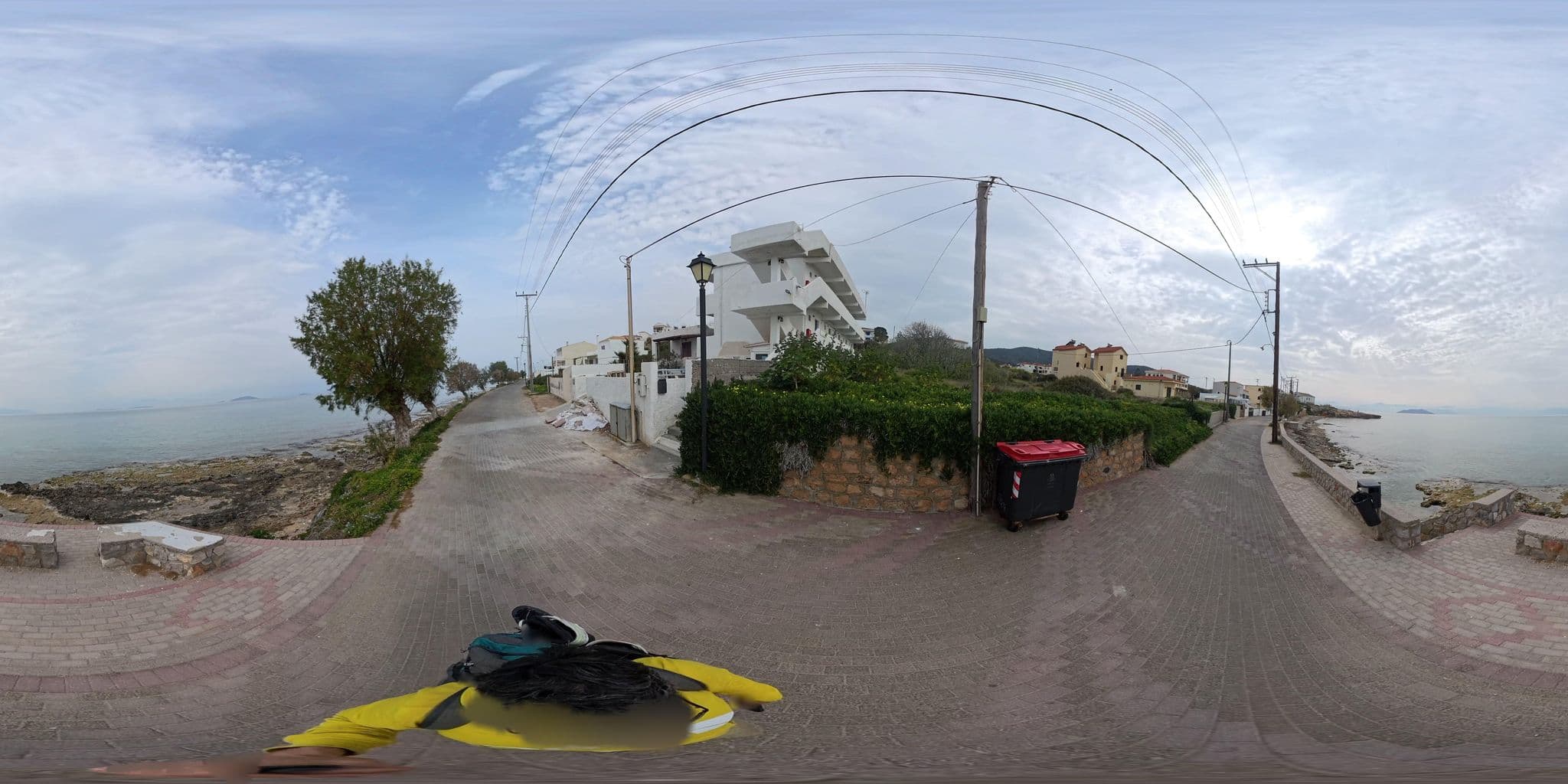 Street view near Seaside Studios, Agkístri — © NickGar (CC BY-SA · Mapillary)