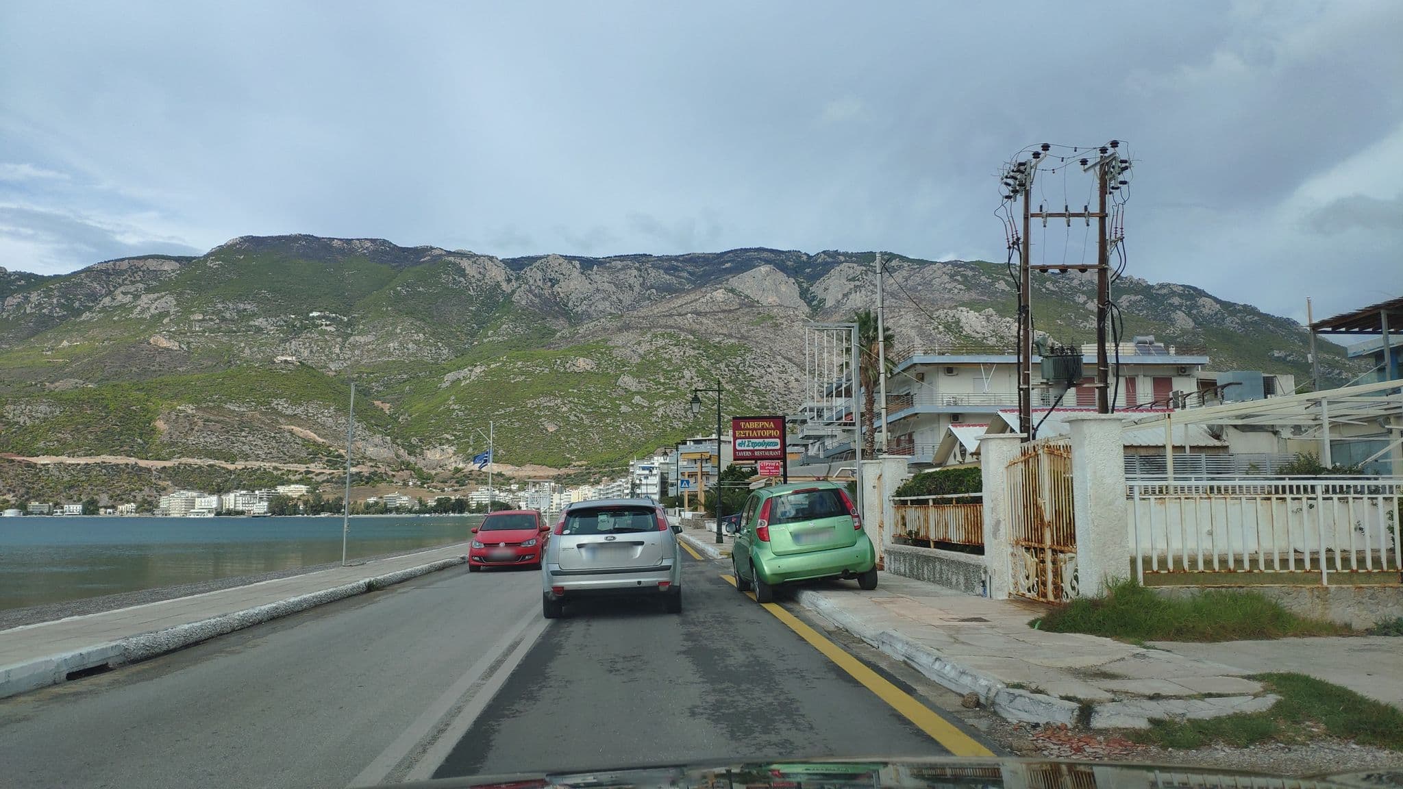 Street view near Christina Maris Hotel, Loutráki — © pppetros (CC BY-SA · Mapillary)
