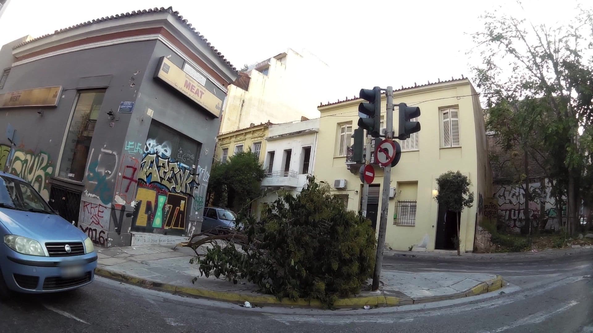 Street view near Stalis Hotel, Athens — © kaartcam (CC BY-SA · Mapillary)