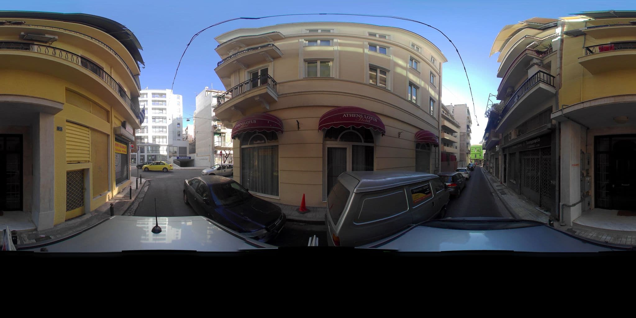 Street view near Lotus Hotel, Athens — © zaf3kala (CC BY-SA · Mapillary)