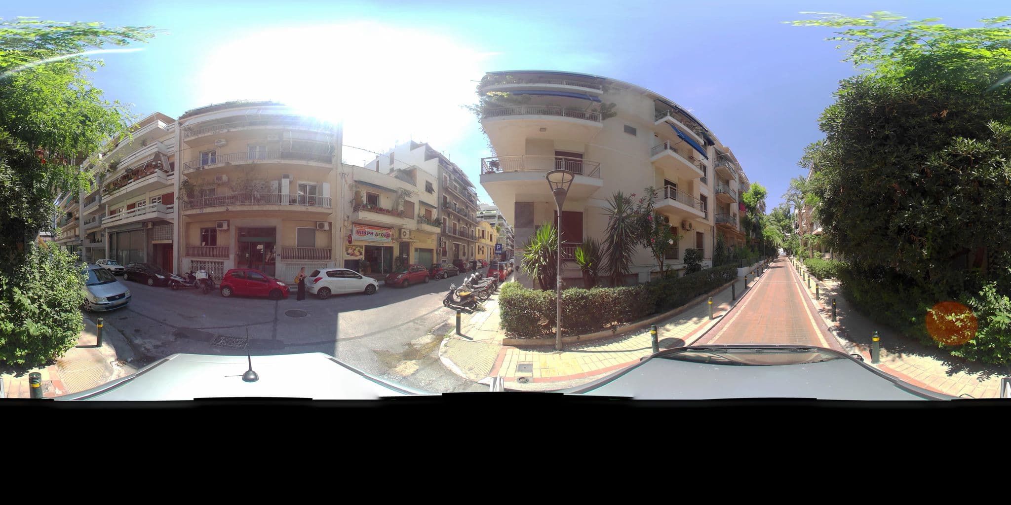Street view near Holiday Suites - Αφοι Μουσαμα Αξε, Zográfos — © zaf3kala (CC BY-SA · Mapillary)
