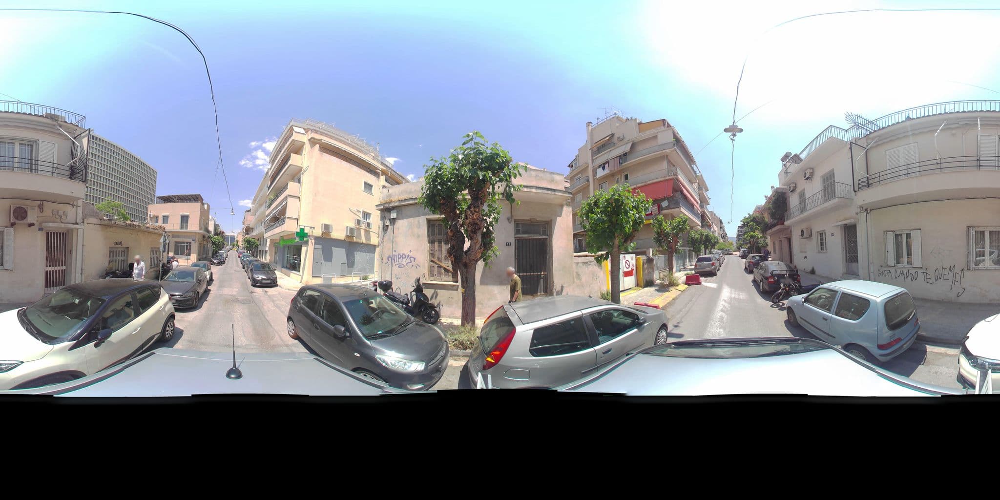 Street view near Two Roses: the Olive House, Zográfos — © zaf3kala (CC BY-SA · Mapillary)