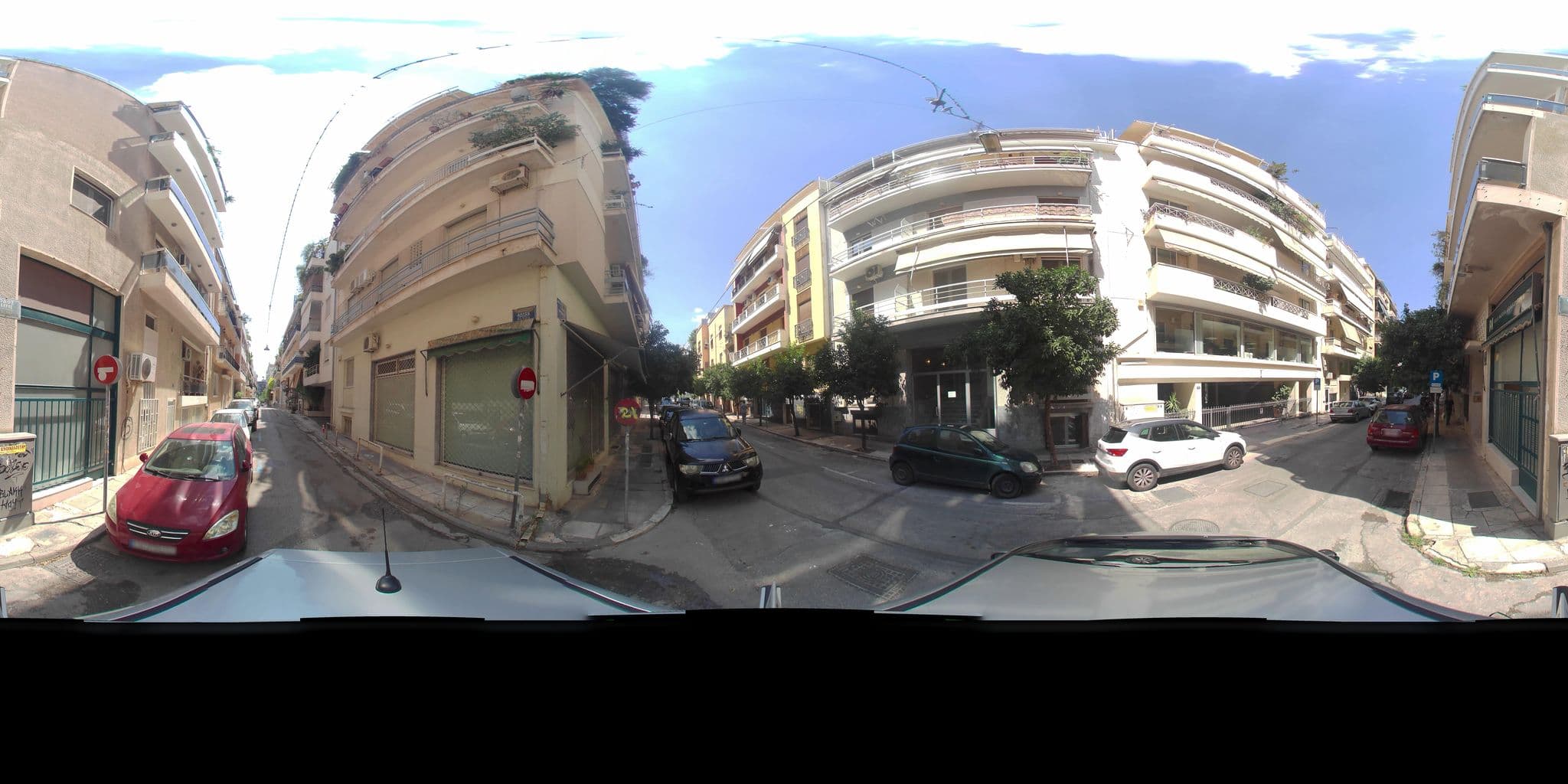 Street view near Athens Point Hotel, Zográfos — © zaf3kala (CC BY-SA · Mapillary)