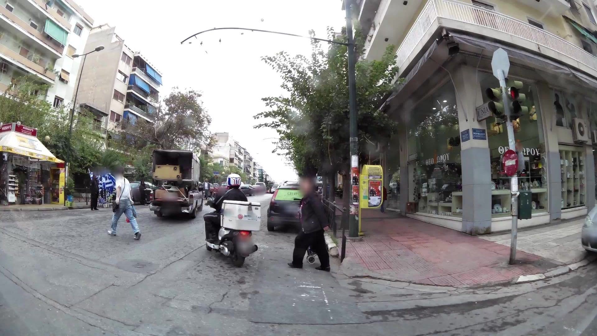 Street view near Angel's International Hostel, Výronas — © kaartcam (CC BY-SA · Mapillary)